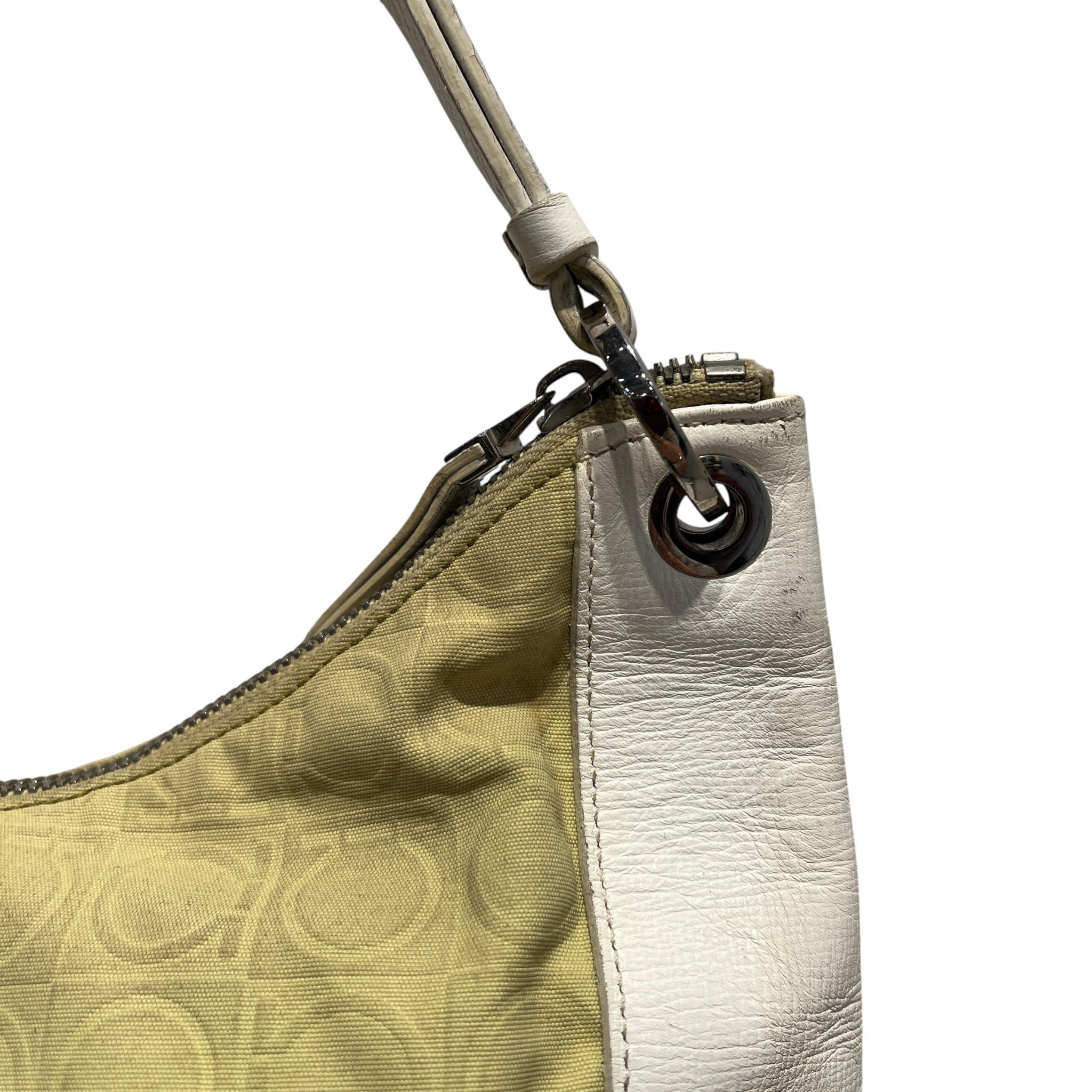 Salvatore Ferragamo/Hand Bag/Monogram/Cotton/GRN/white leather sides view 7