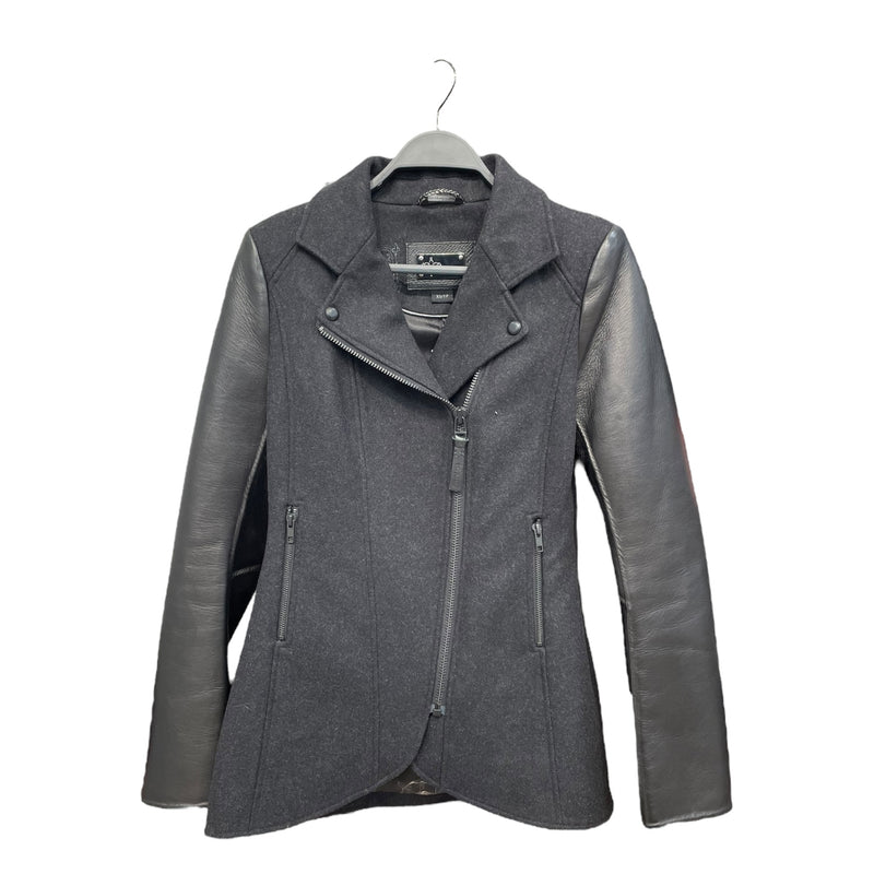 MACKAGE/Coat/XS/Wool/BLK/leather sleeves