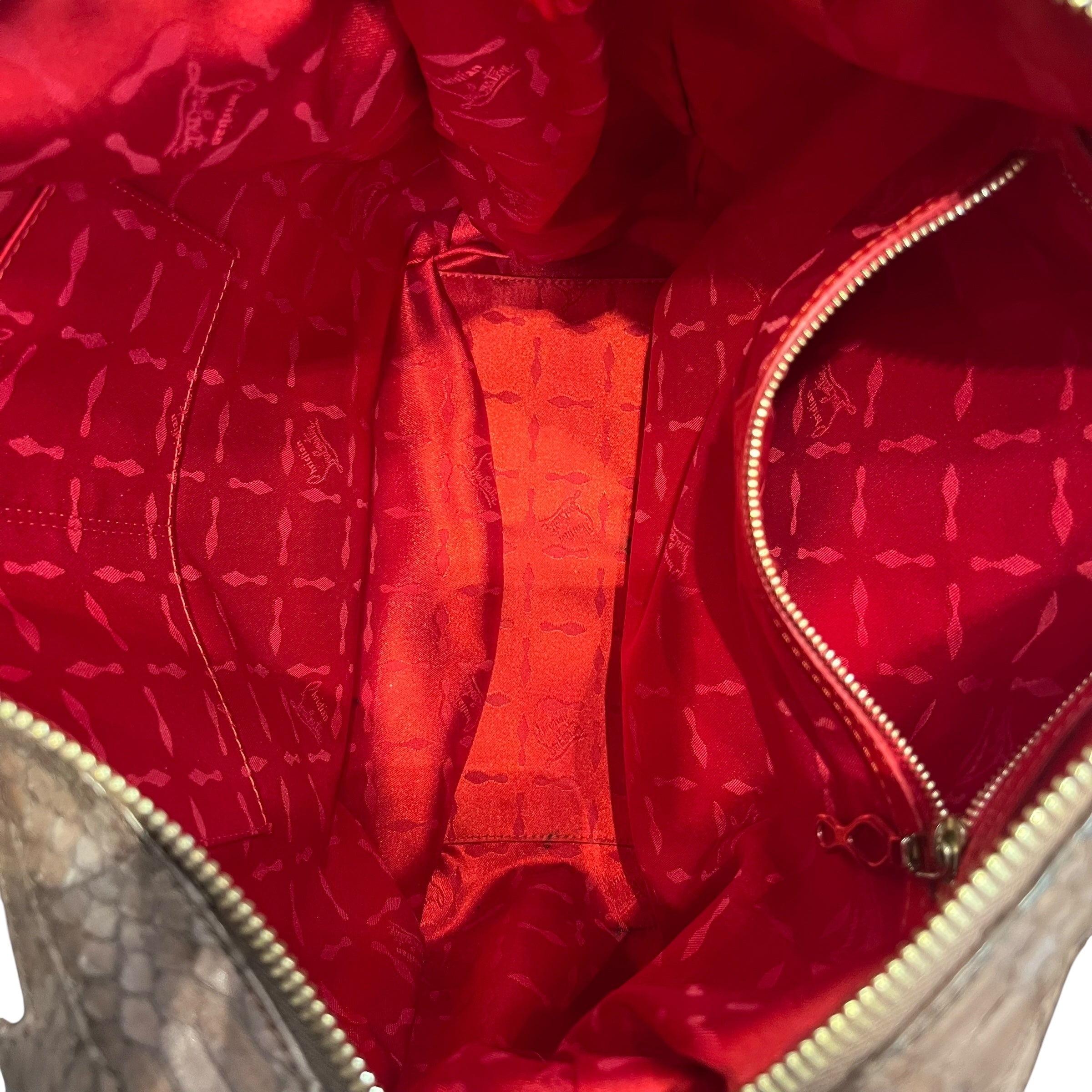 Christian Louboutin/Bag/FREE/Animal Pattern/Leather/BRW/SNAKESKIN CLEAR ZIPPERS view 4