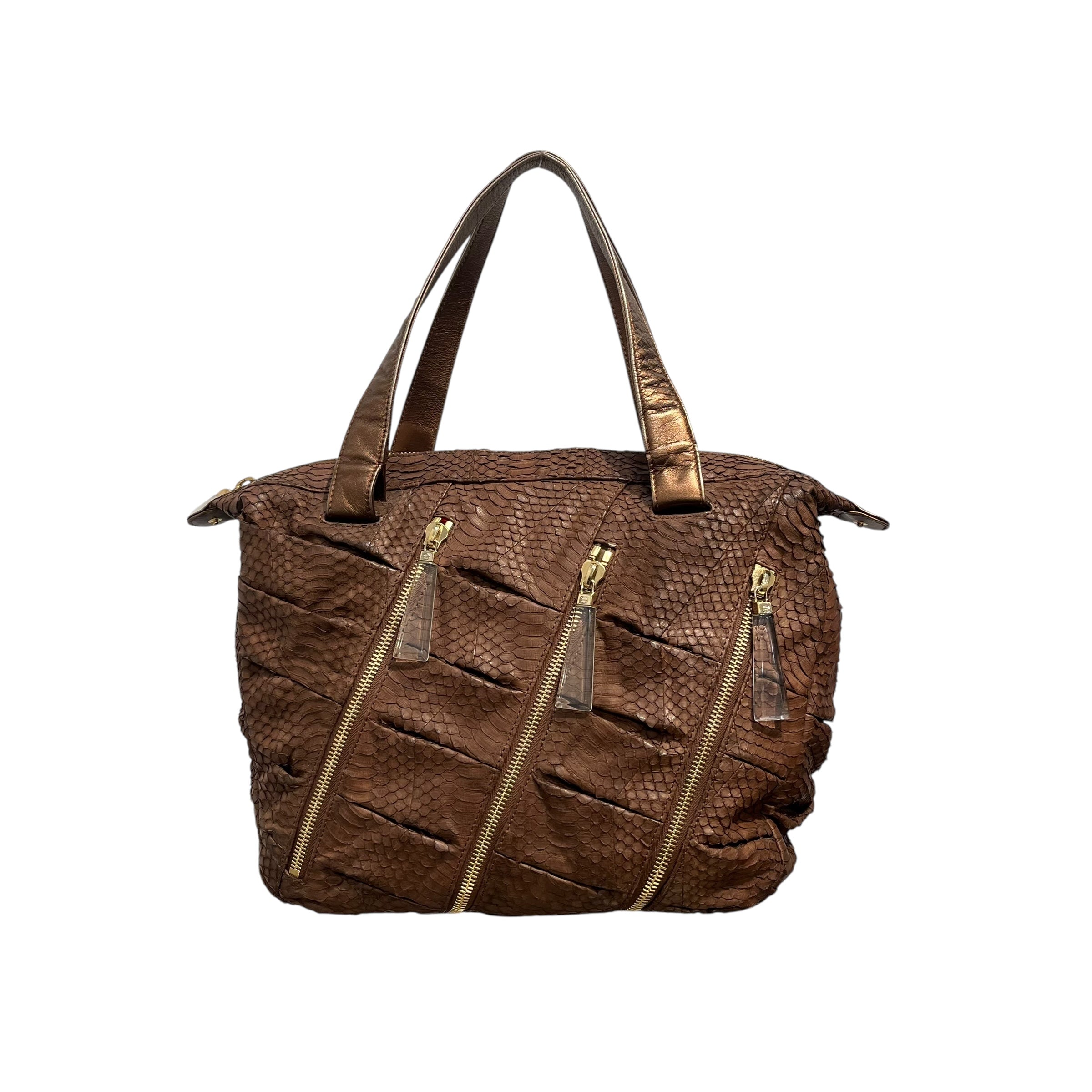 Christian Louboutin/Bag/FREE/Animal Pattern/Leather/BRW/SNAKESKIN CLEAR ZIPPERS view 1