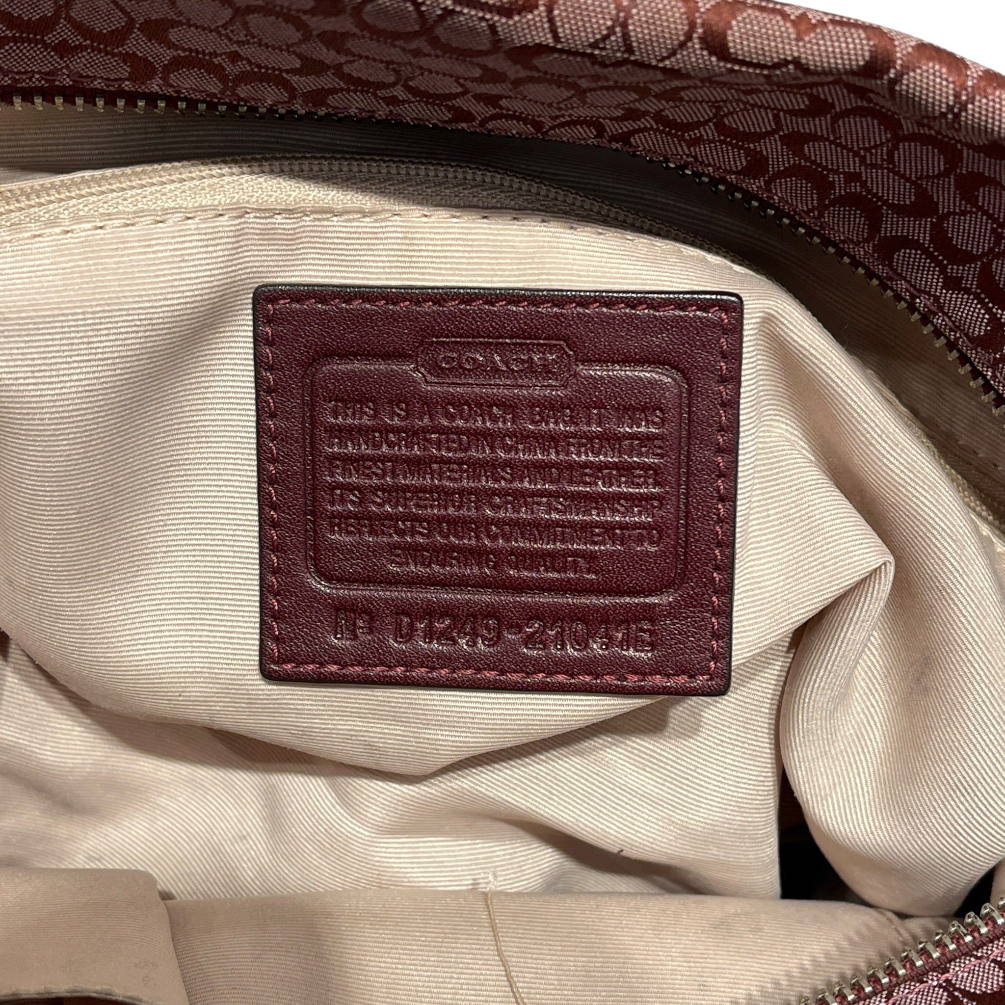 COACH/Tote Bag/Monogram/BRD/PINK&BURG HOBO BAG LEATH.STRAP view 3