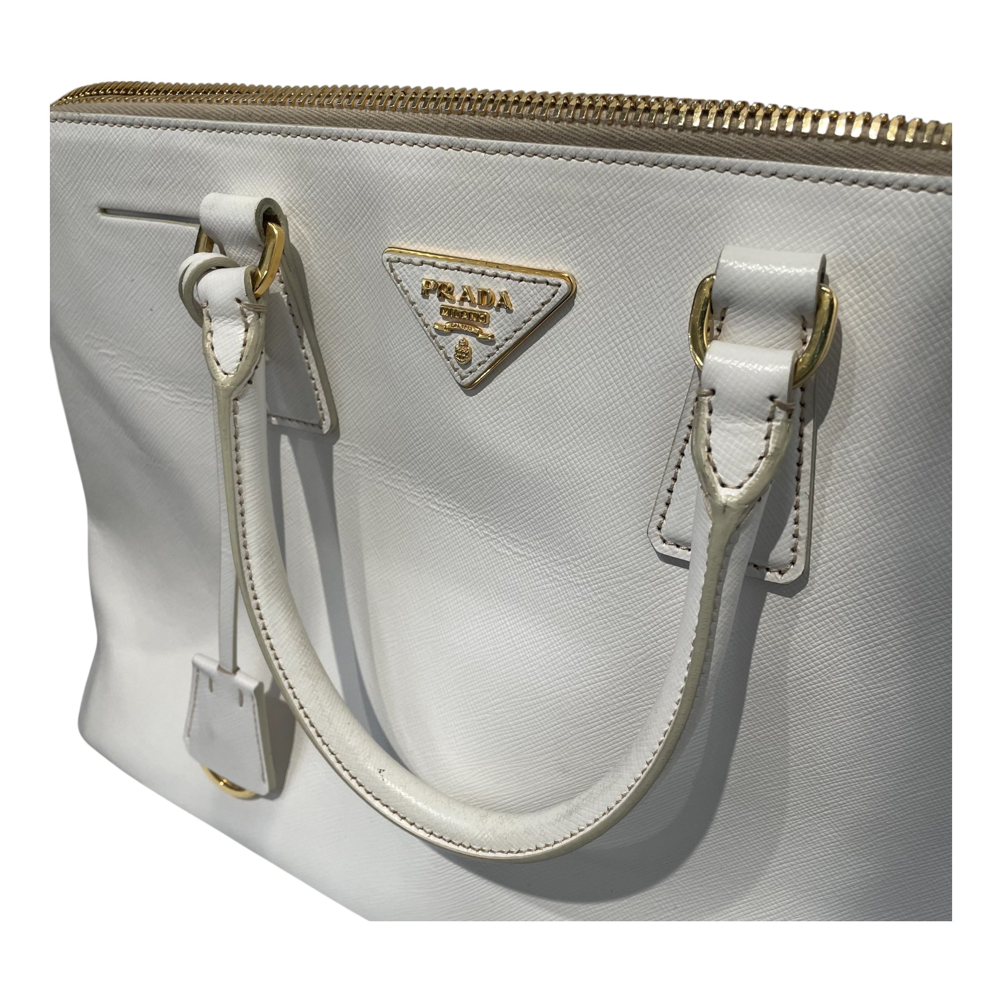 PRADA/Hand Bag/Leather/WHT/saffiano lux view 6