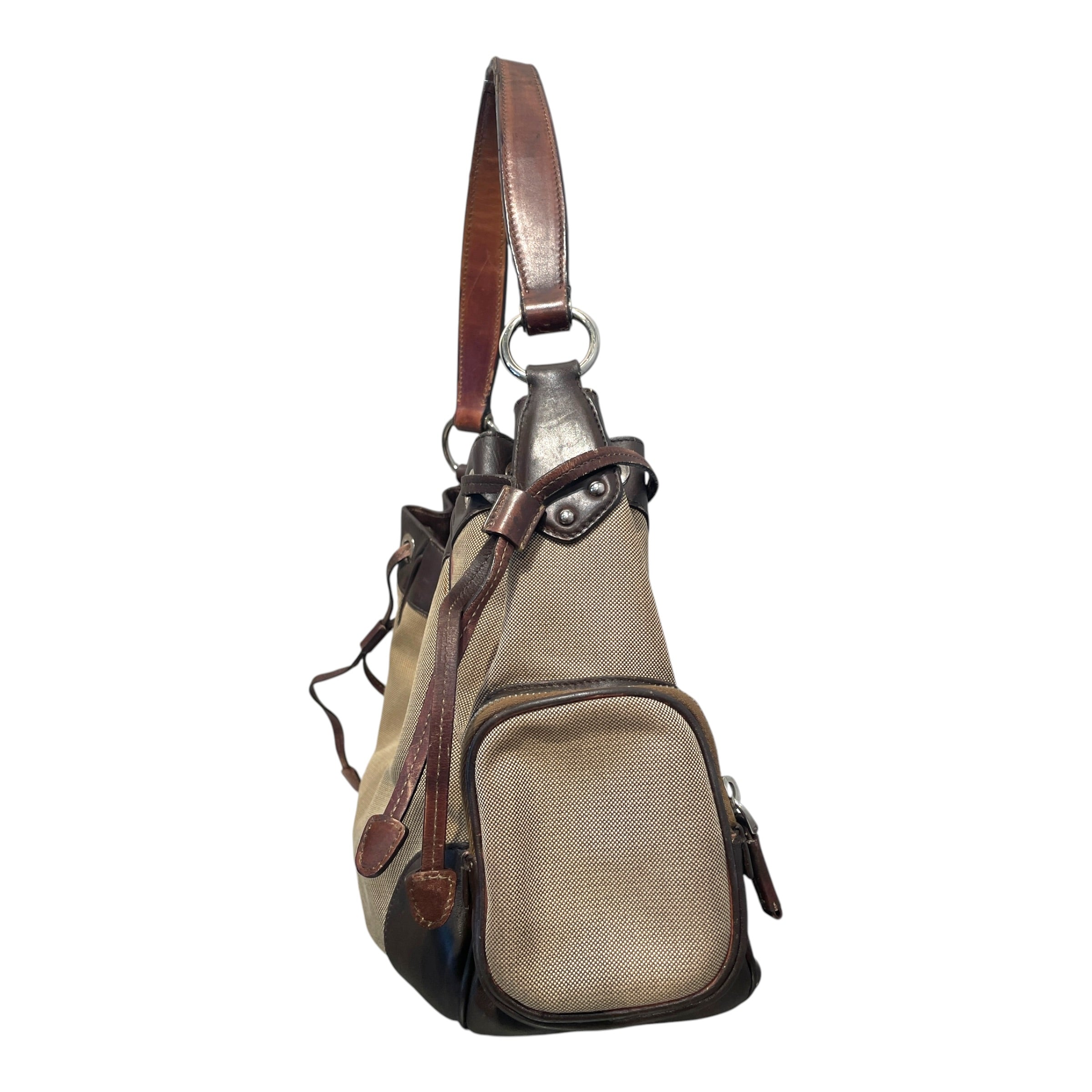 PRADA/Hand Bag/Cotton/BRW/Canapa Logo Hobo Bag view 6