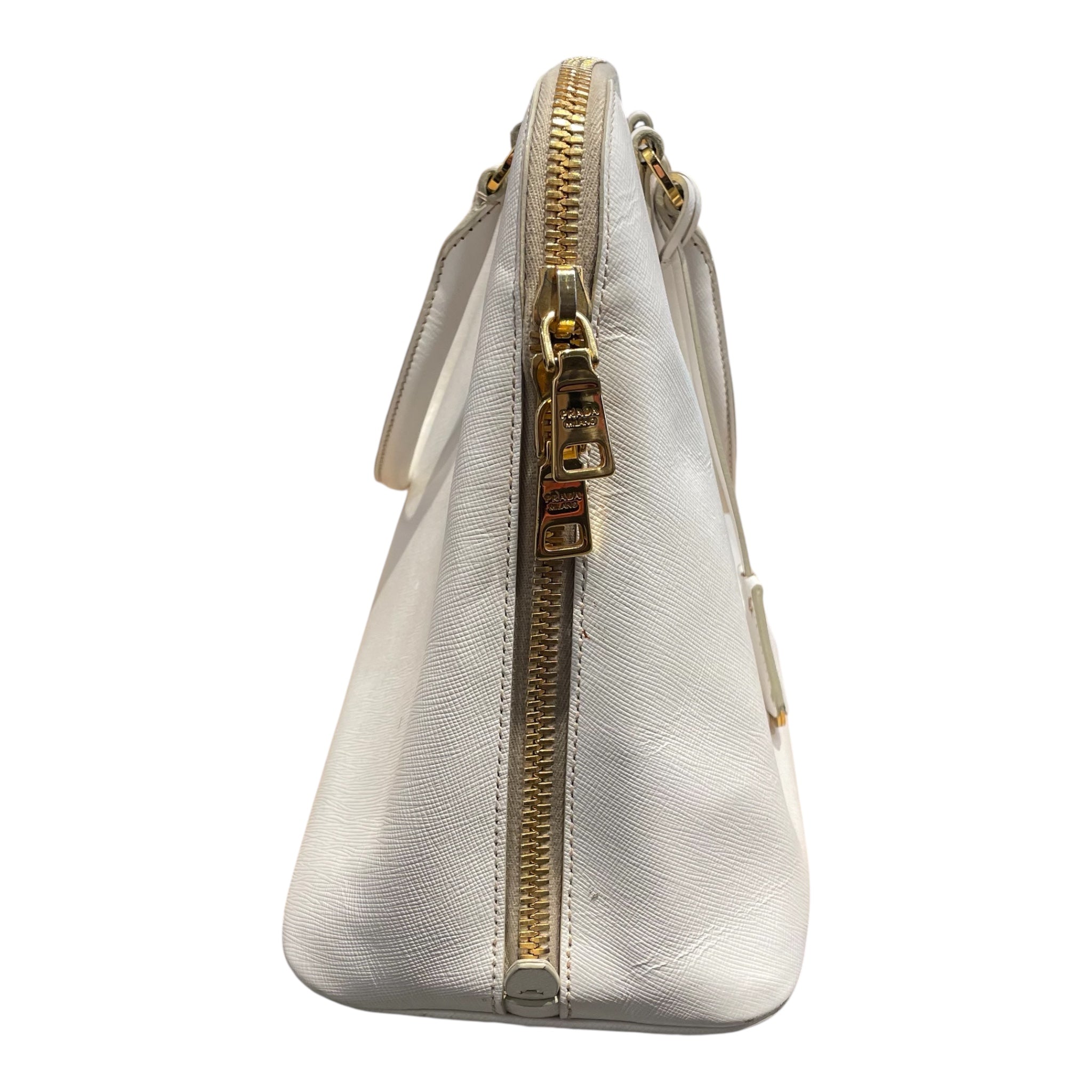 PRADA/Hand Bag/Leather/WHT/saffiano lux view 7