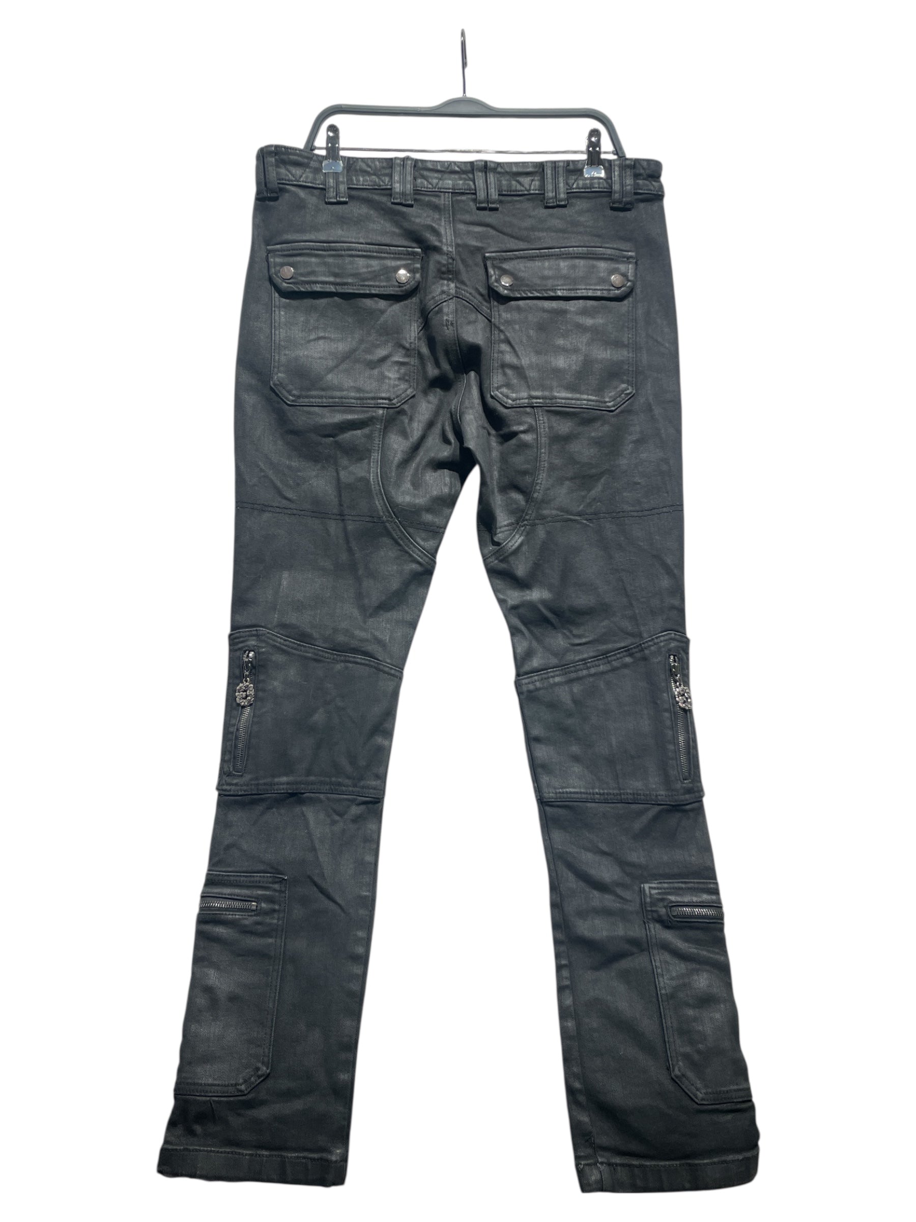 GODSPEED NEW YORK/Cargo Pants/32/BLK/Waxed Cargo Pants Skulls view 2