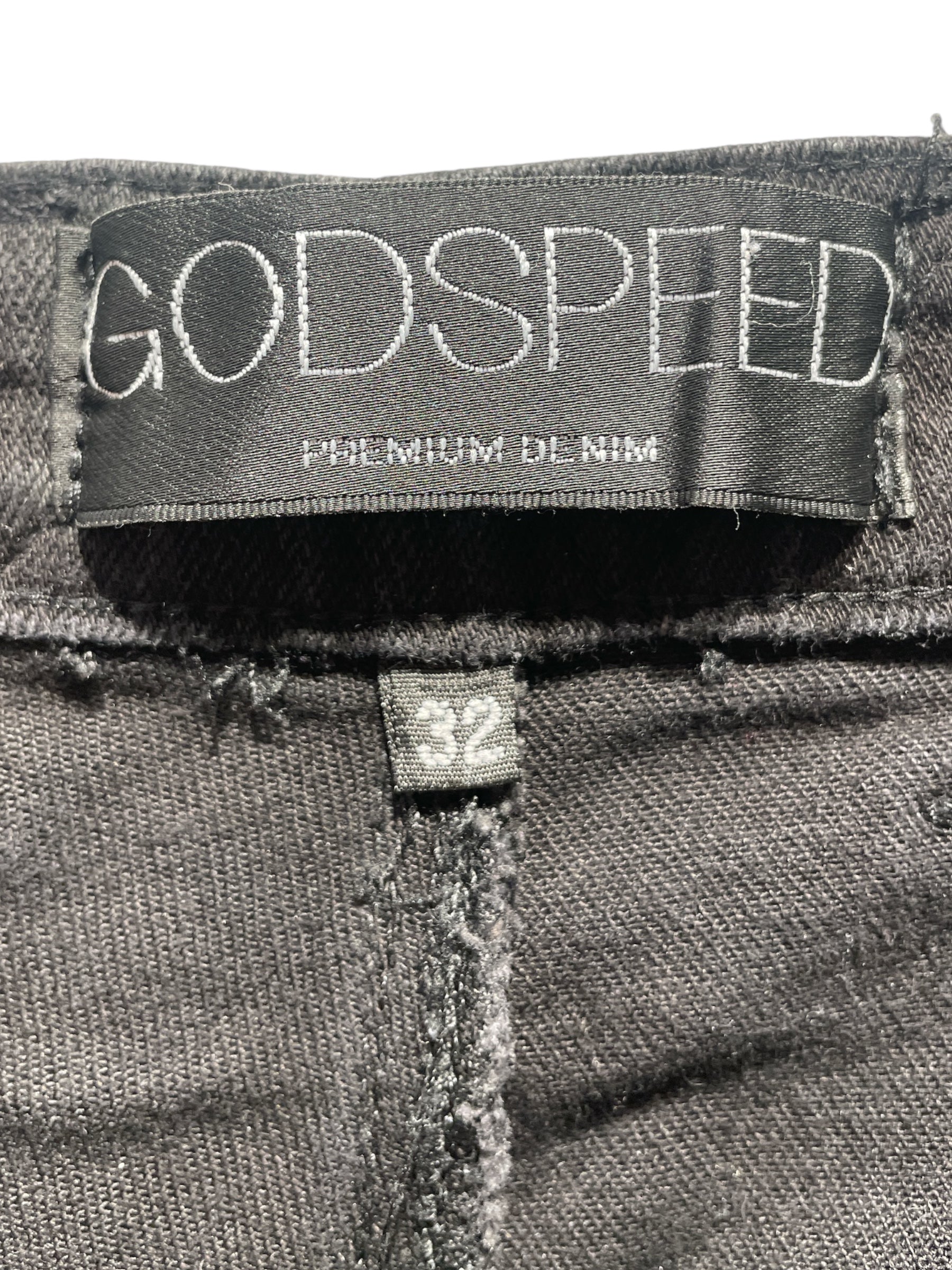 GODSPEED NEW YORK/Cargo Pants/32/BLK/Waxed Cargo Pants Skulls view 3