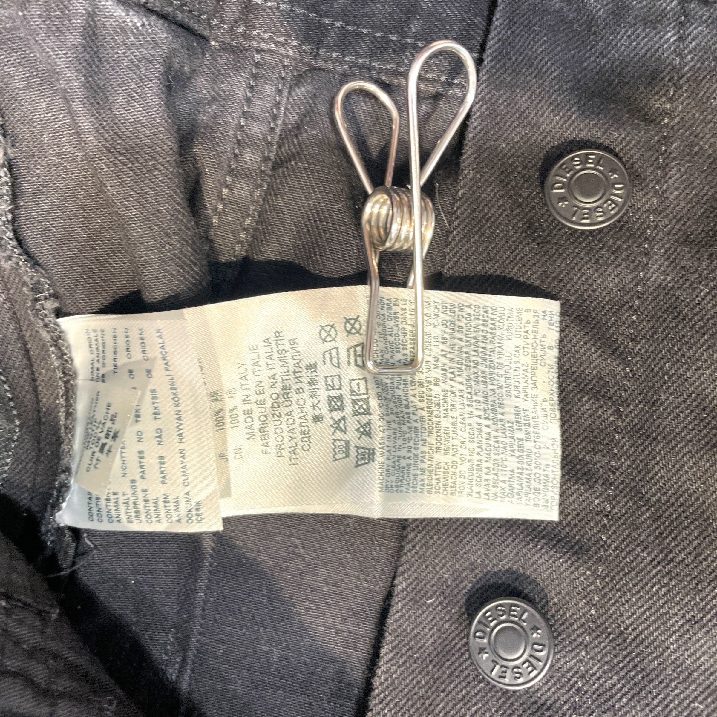 DIESEL/Denim Jkt/XXS/Cowhide/BLK/Deconstructed Raw Fringe Jkt view 4