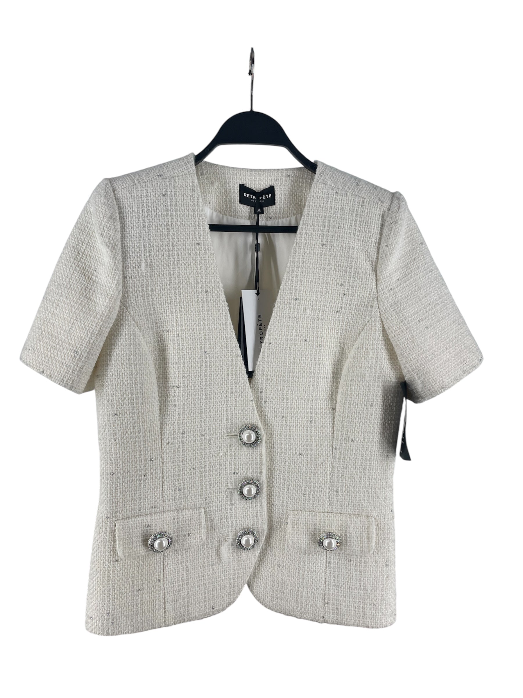RETROFETE/Tailored Jkt/M/Polyester/WHT/Single Breasted/S/S TWEED JACKET WEB-10415 view 1