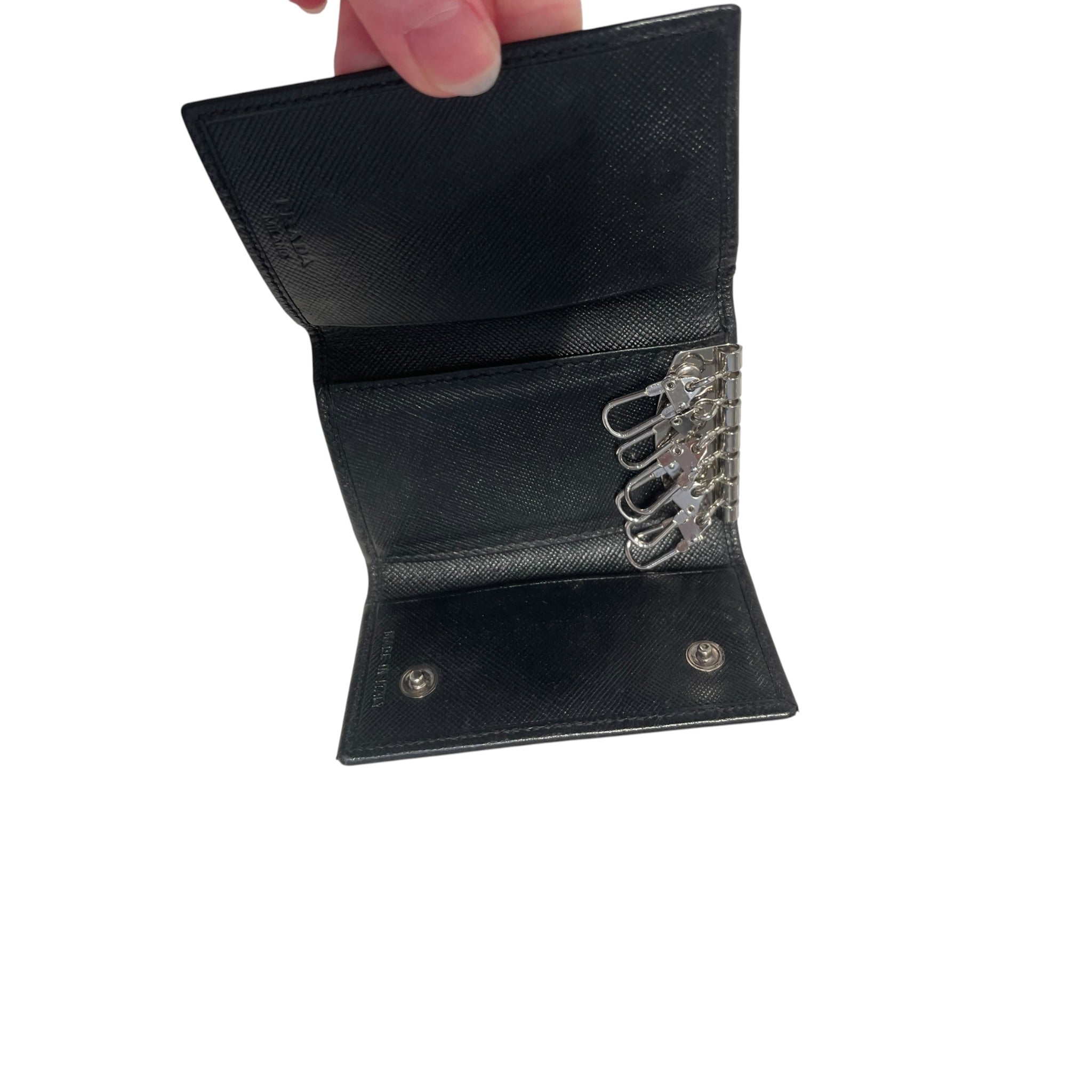 PRADA/Key Holder/Leather/BLK/M's/SMALL KEY CASE view 5