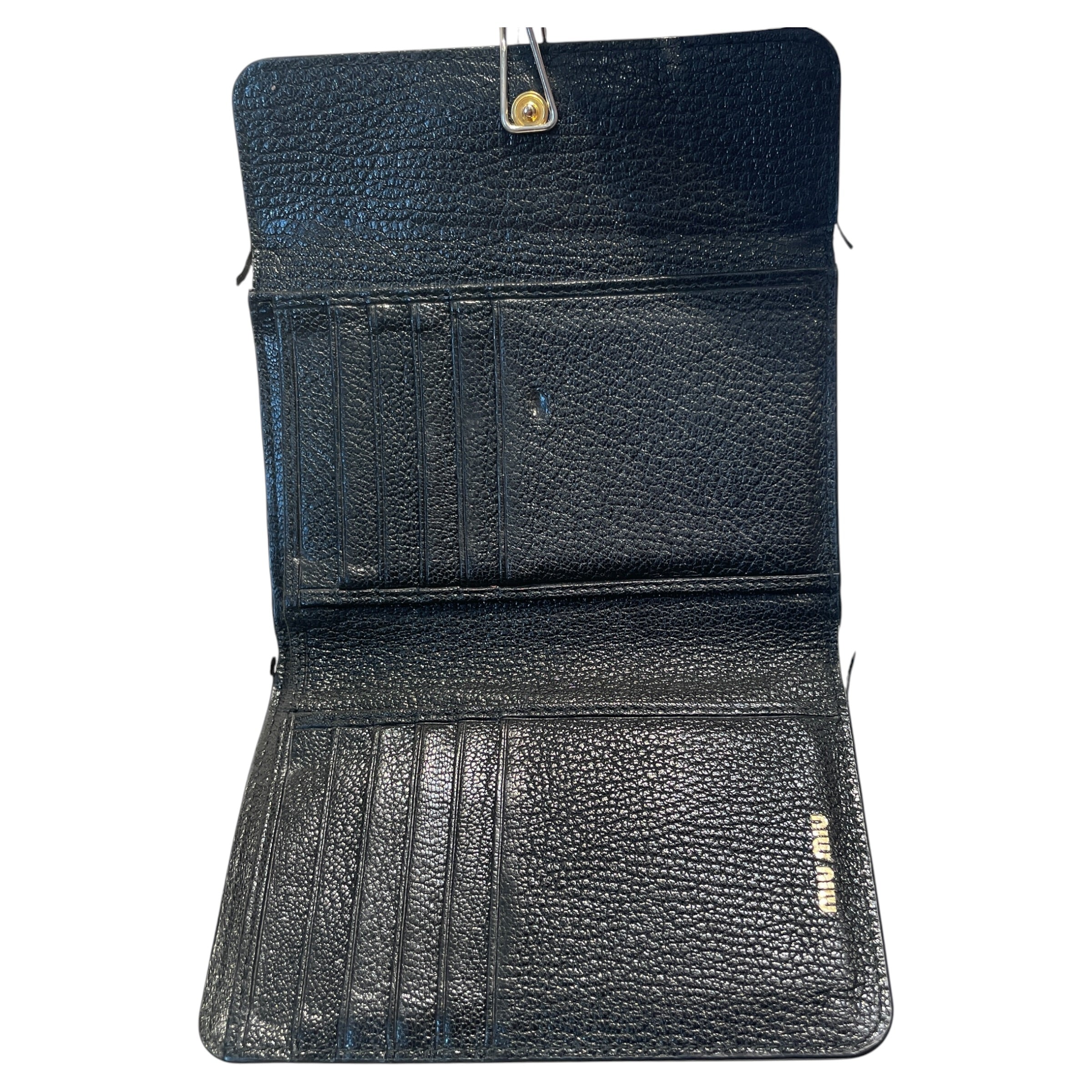 MIU MIU/Wallet/Leather/BLK/L's/Madras Compact wallet view 4