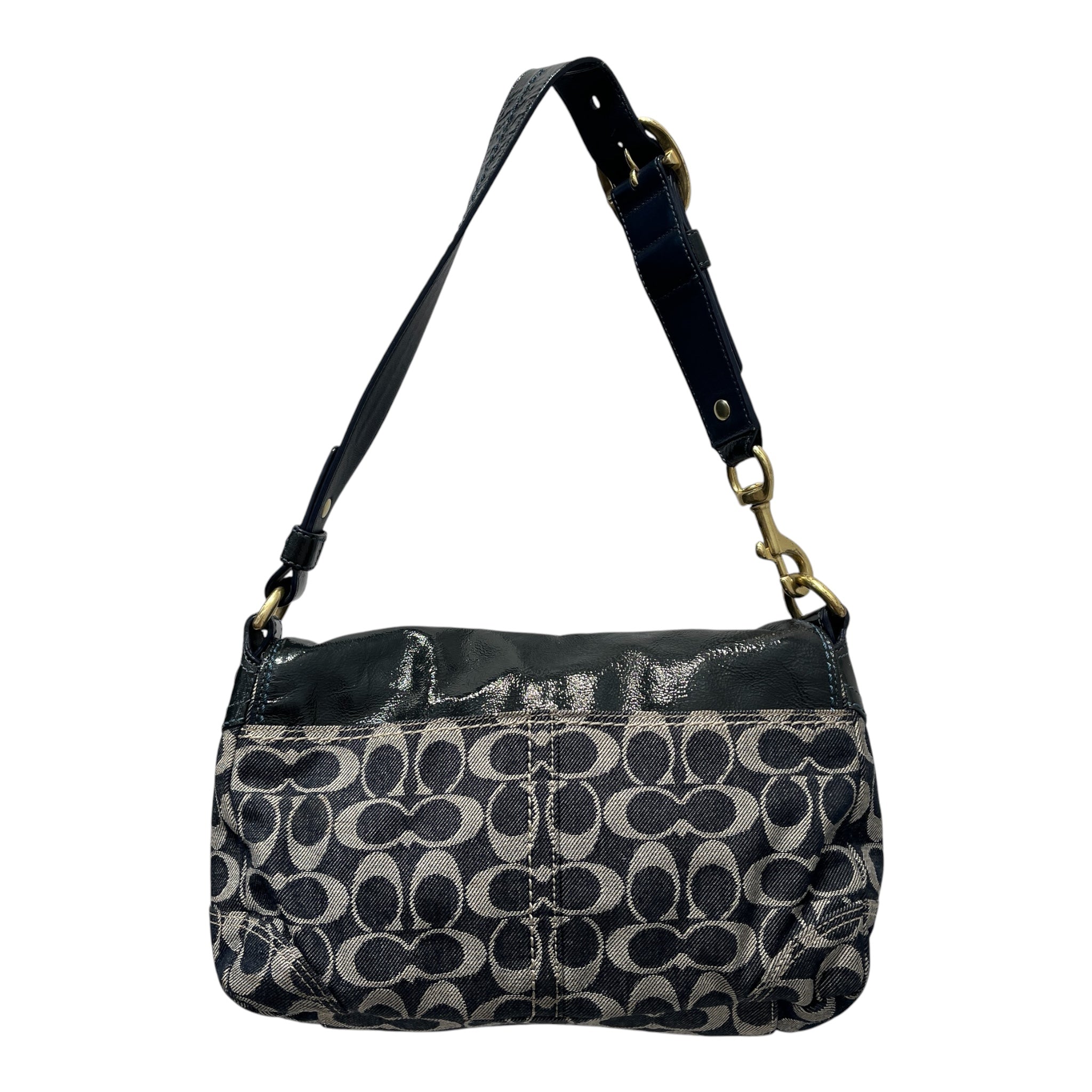 COACH/Hand Bag/Monogram/Denim/BLU/Sufflette Patent Leather Bag view 2