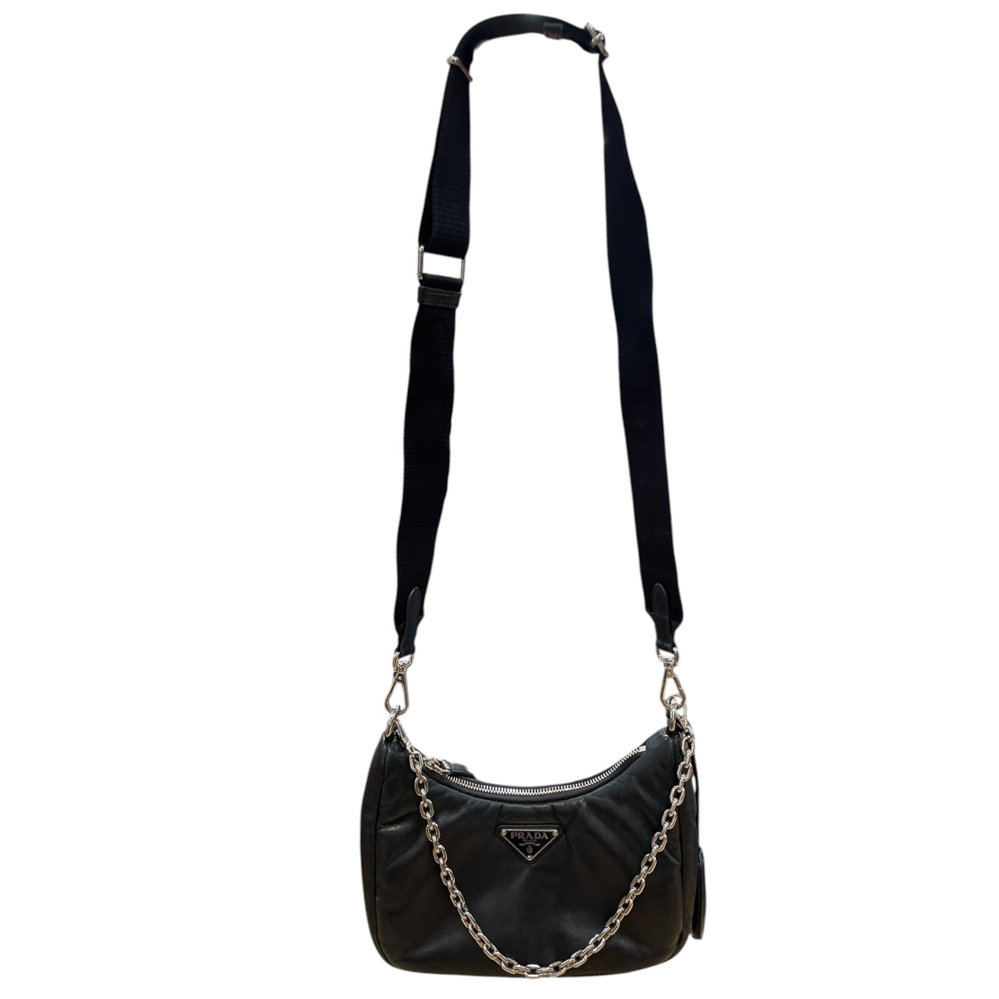 PRADA/Cross Body Bag/Lambskin/BLK/entrupy: B8MV6DR view 1