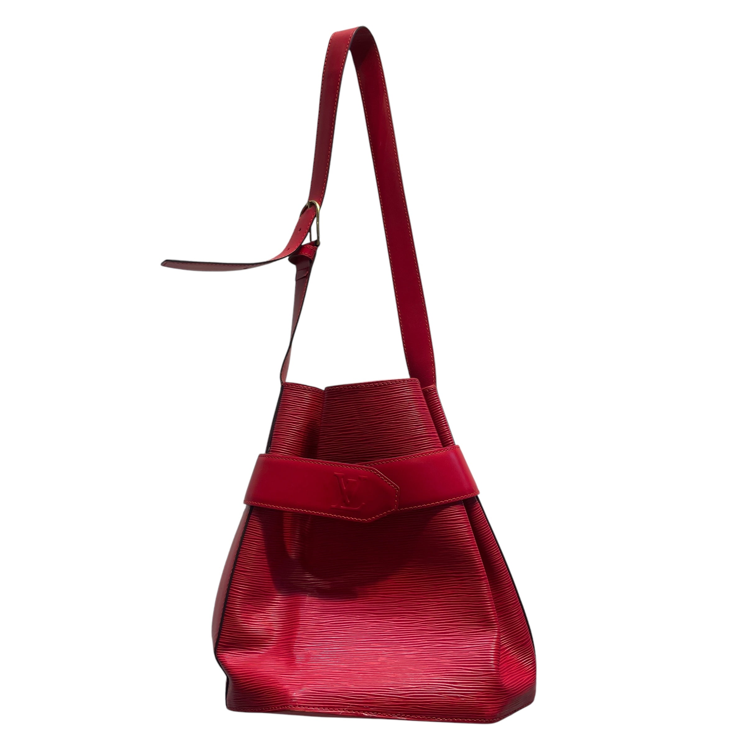 LOUIS VUITTON/Basket Bag/Leather/RED/BUCKET BAG view 1