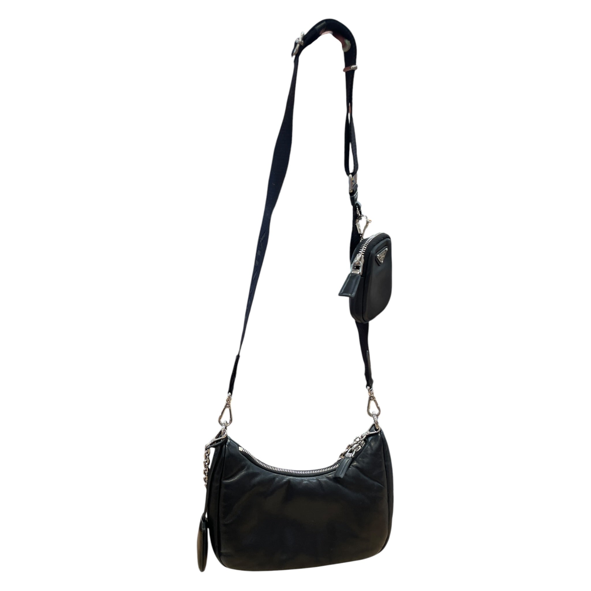 PRADA/Cross Body Bag/Lambskin/BLK/entrupy: B8MV6DR view 2