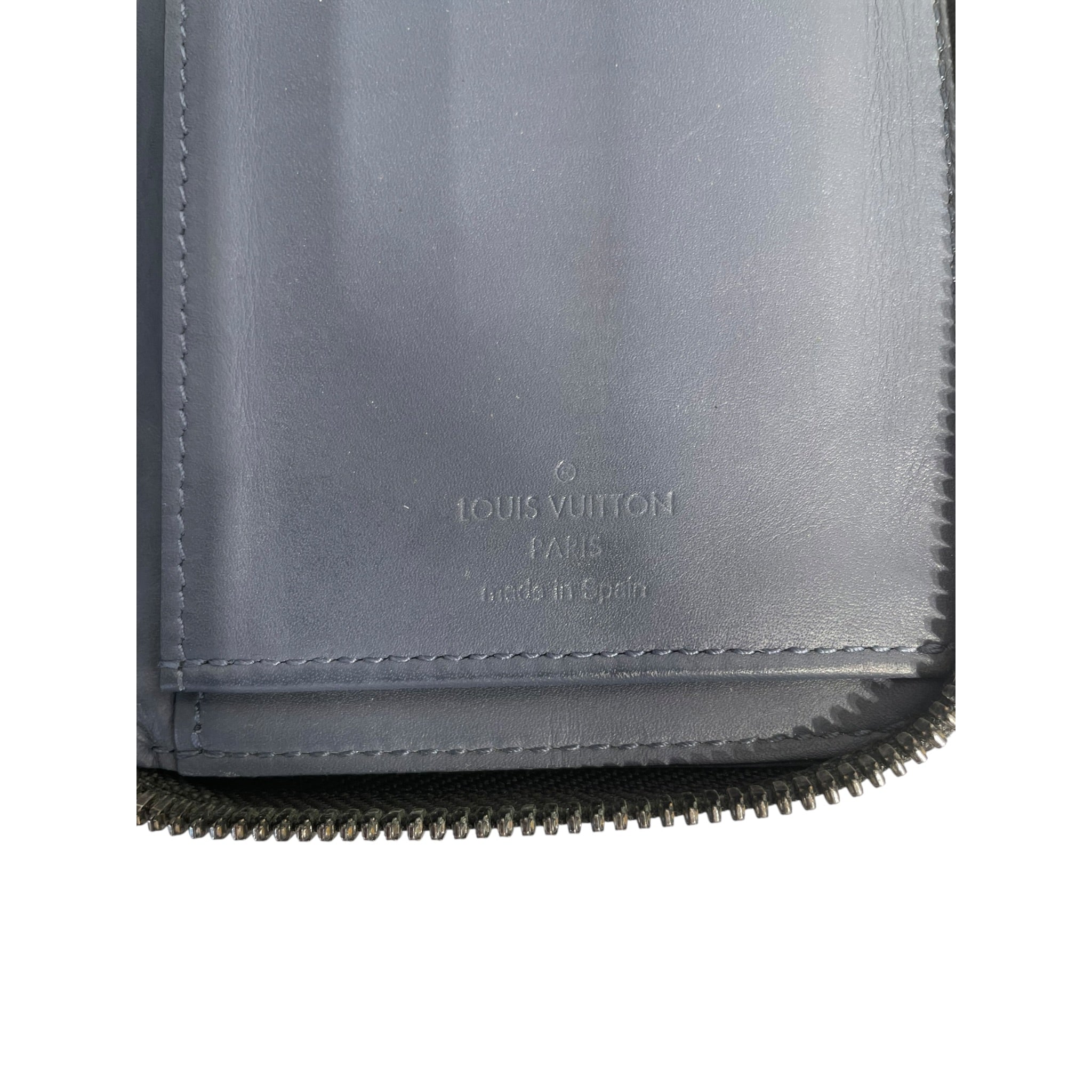 LOUIS VUITTON/Long Wallet/Monogram/Leather/BLK/M's/light blue print view 5