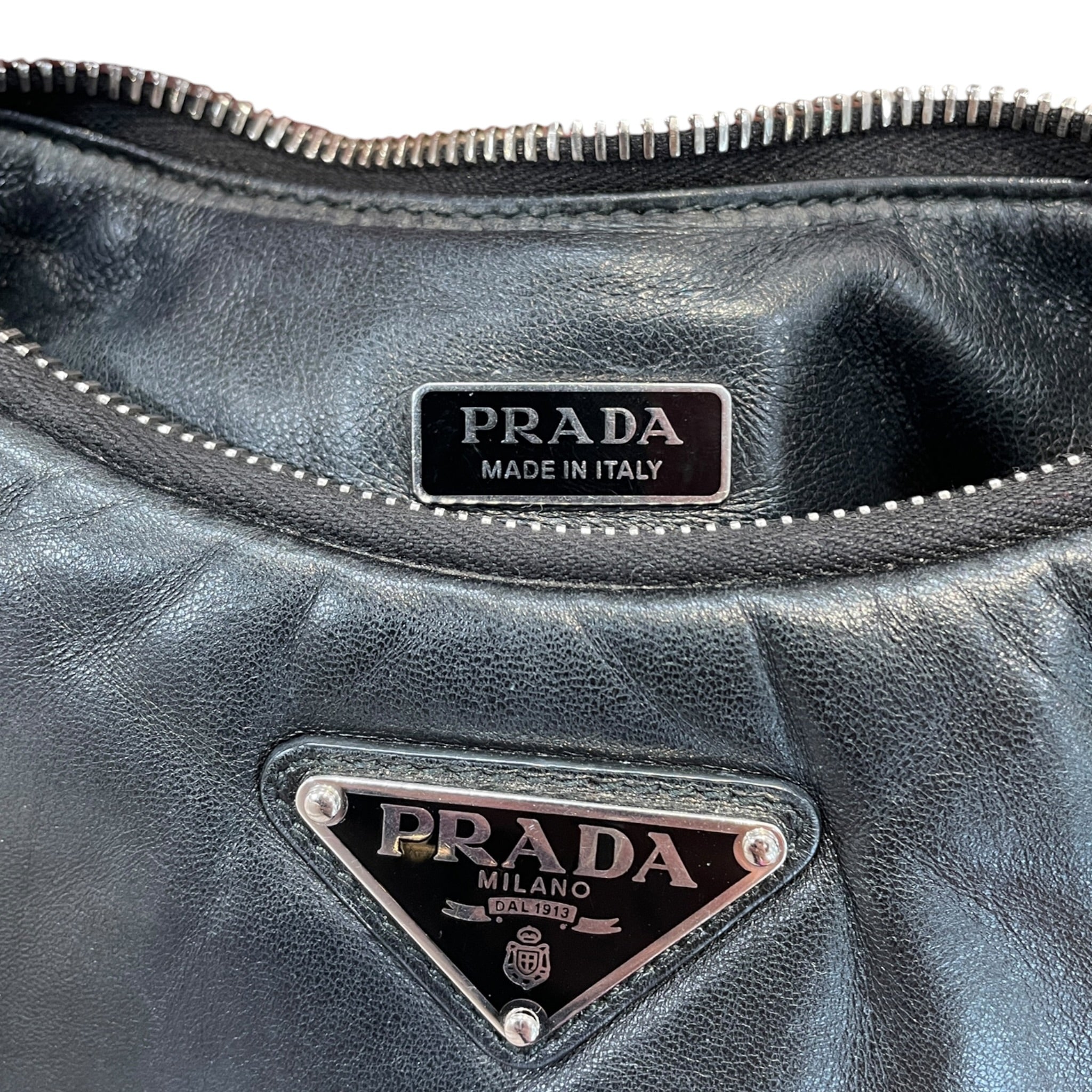 PRADA/Cross Body Bag/Lambskin/BLK/entrupy: B8MV6DR view 4