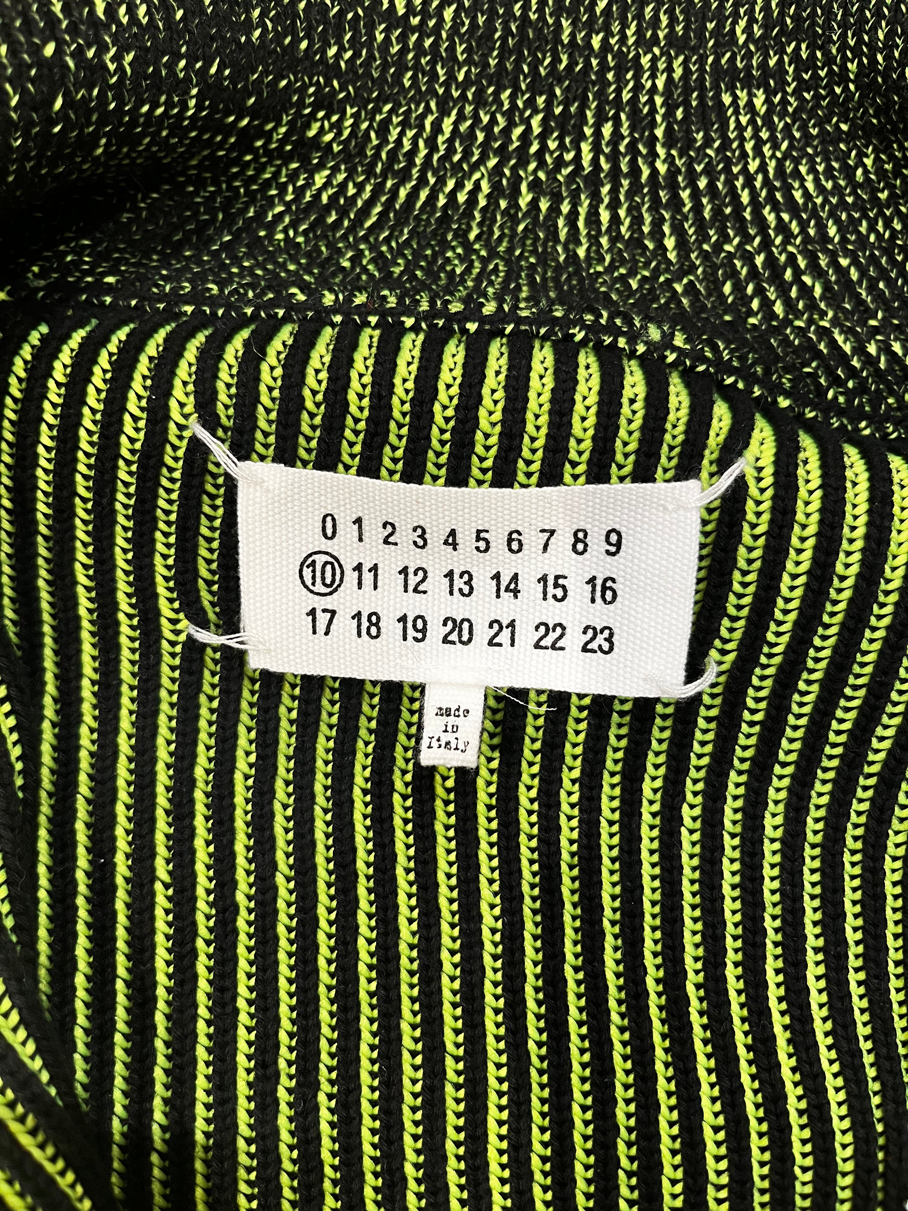 Maison Margiela/Sweater/M/Cotton/GRN/NEON KNIT REVERSIBLE ZIP-UP view 3
