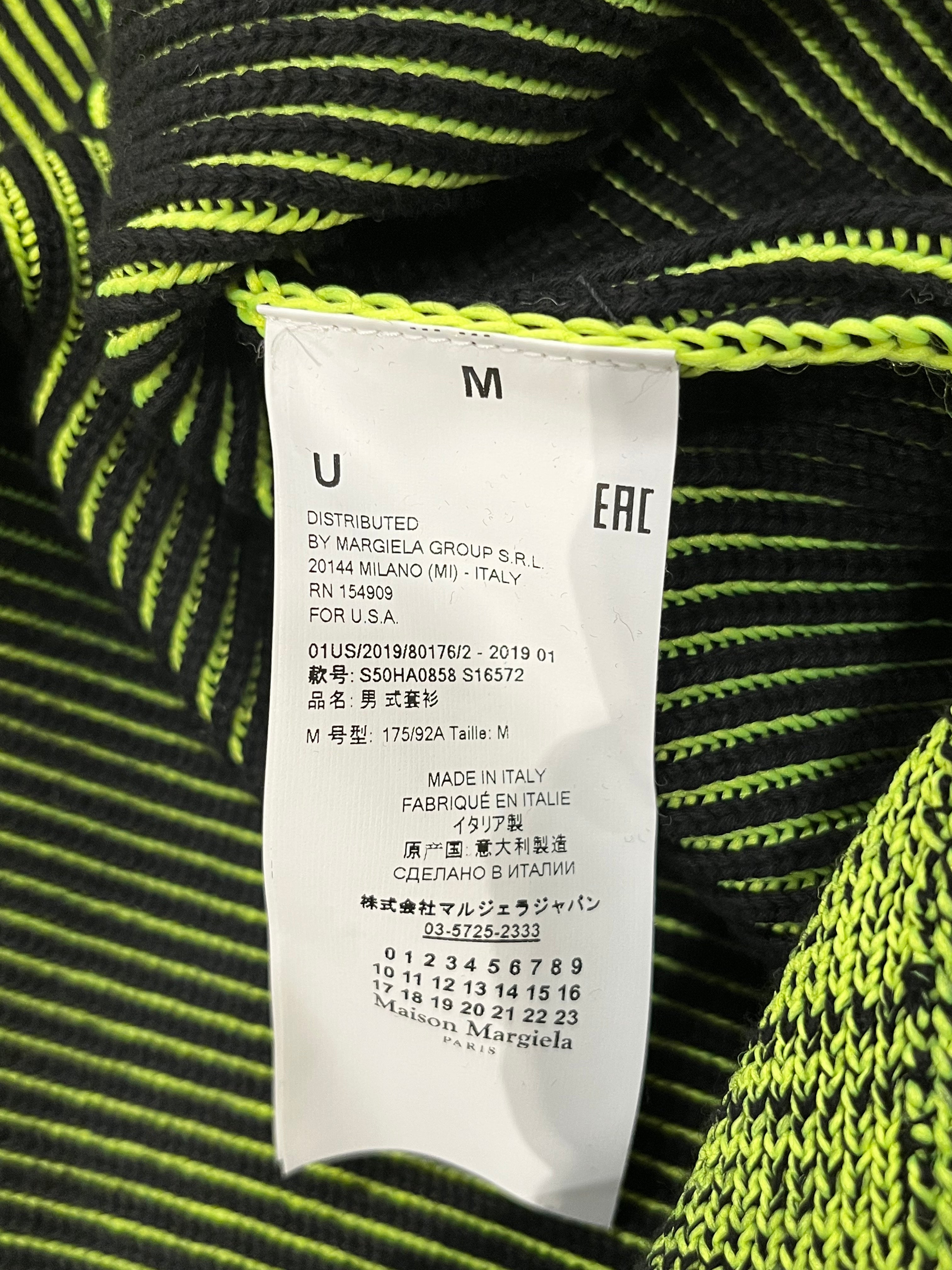Maison Margiela/Sweater/M/Cotton/GRN/NEON KNIT REVERSIBLE ZIP-UP view 4