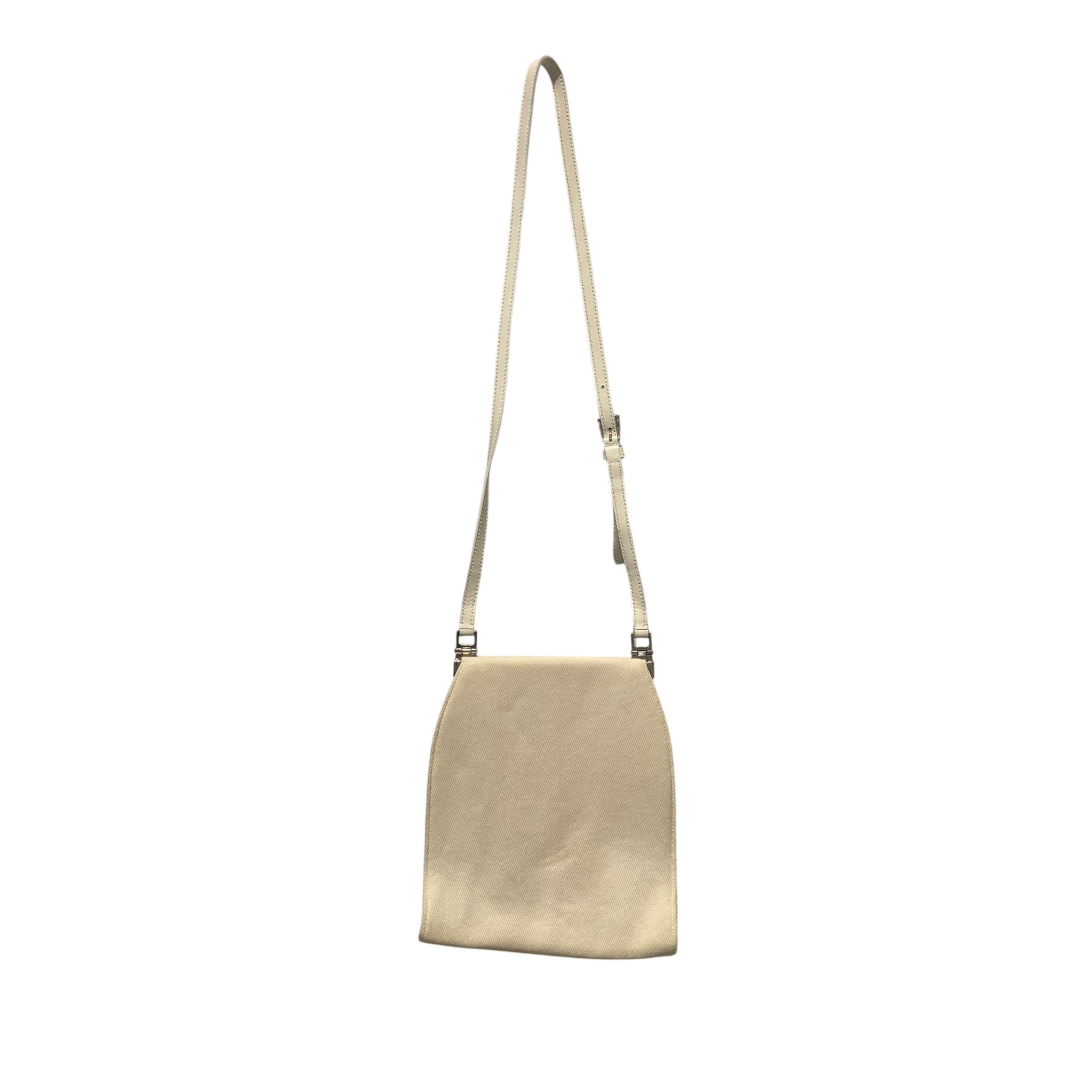 PRADA/Cross Body Bag/Cotton/WHT/VINTAGE CLASP OPEN view 2