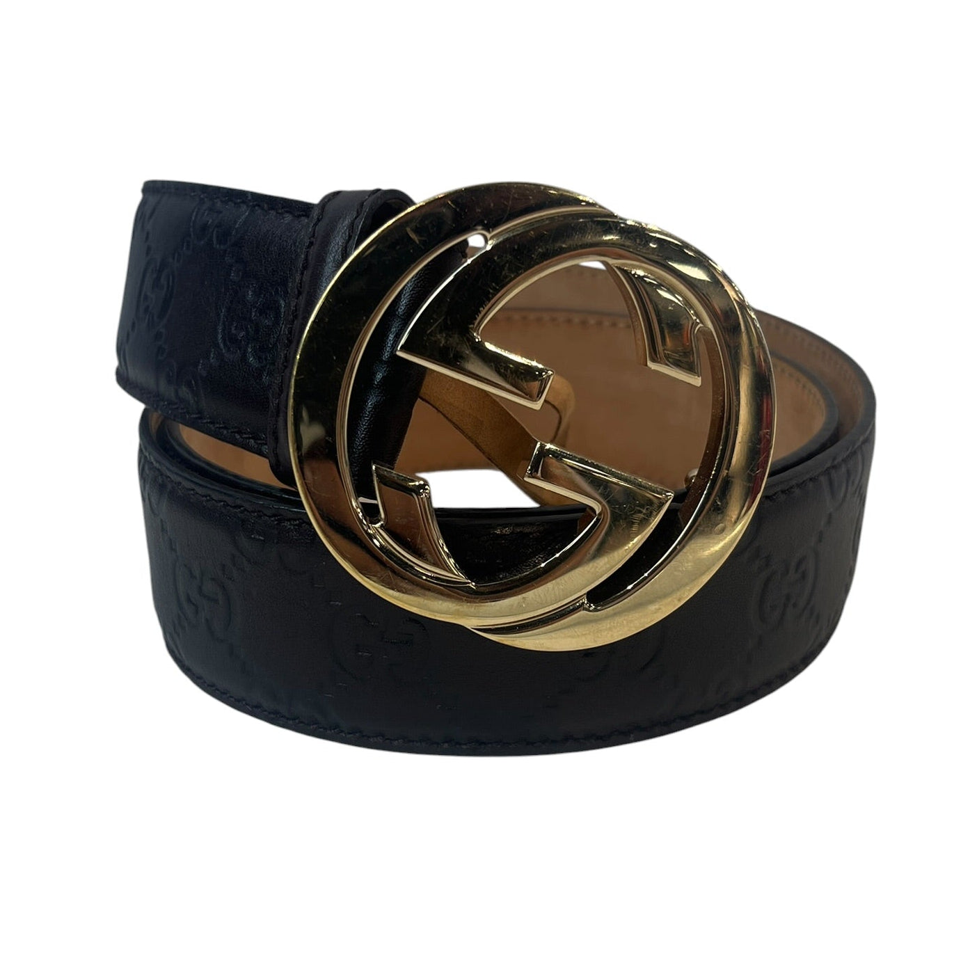 GUCCI/Accessories/Monogram/Leather/BRW/GUCCISSIMA LEATHER INTERLOCKIN view 1