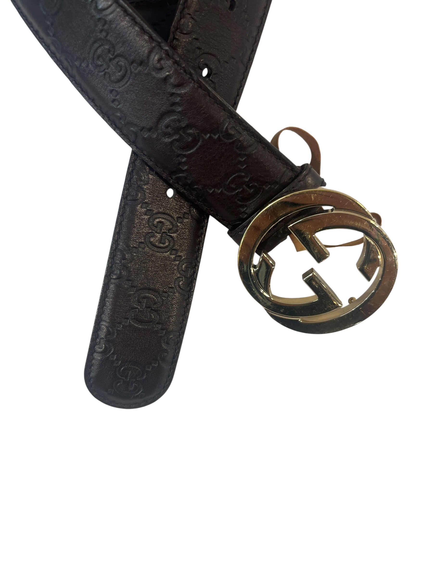 GUCCI/Accessories/Monogram/Leather/BRW/GUCCISSIMA LEATHER INTERLOCKIN view 2
