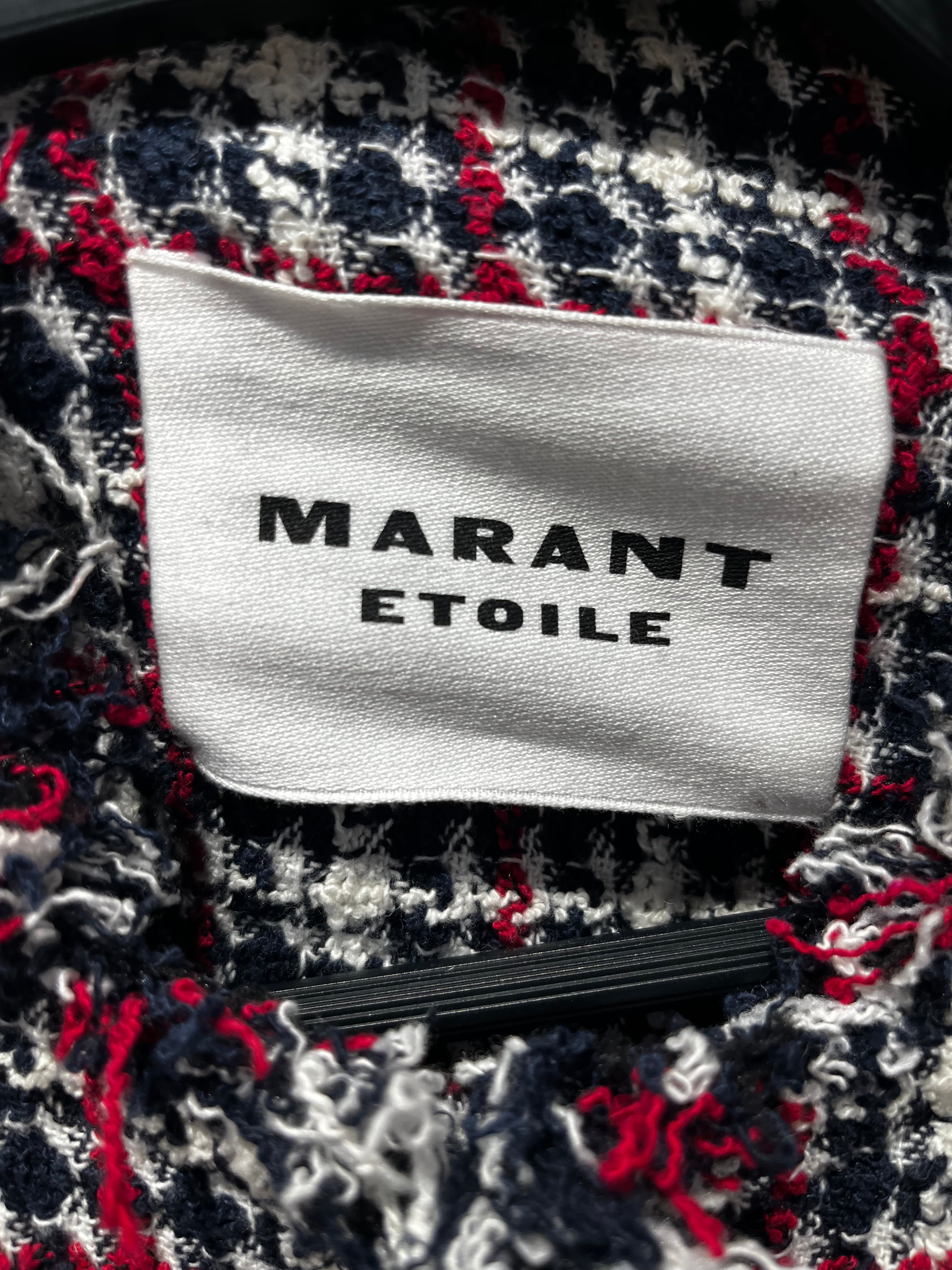 ISABEL MARANT ETOILE/Jacket/S/Cotton/RED/TWEED CROPPED JKT view 3