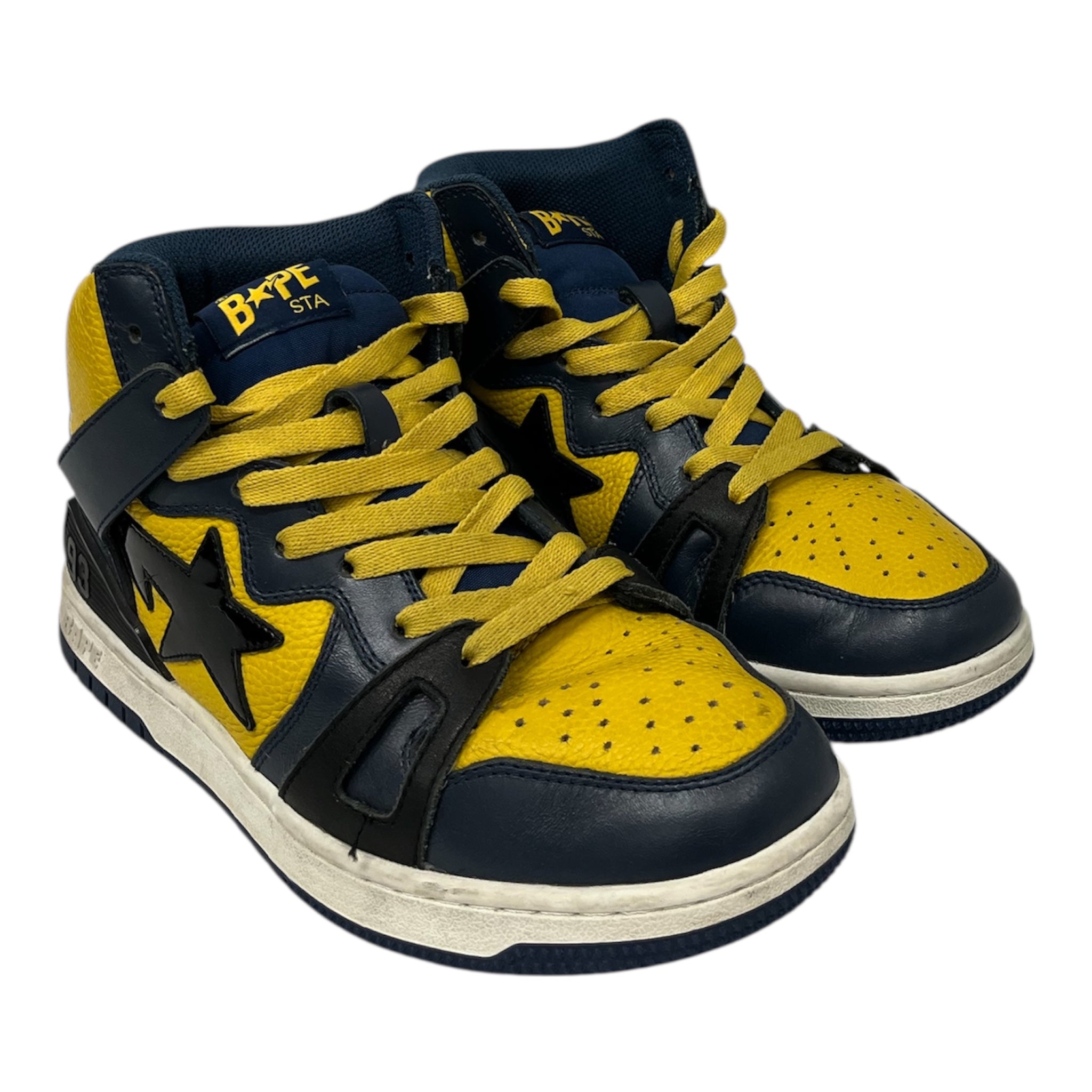 BAPE STA!/Hi-Sneakers/US 7/Leather/NVY/ view 1