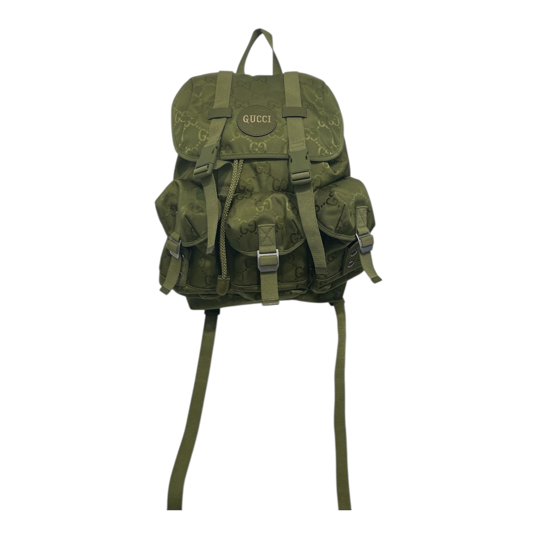 GUCCI/Backpack/Monogram/Polyester/GRN/three pocket travel bag view 1