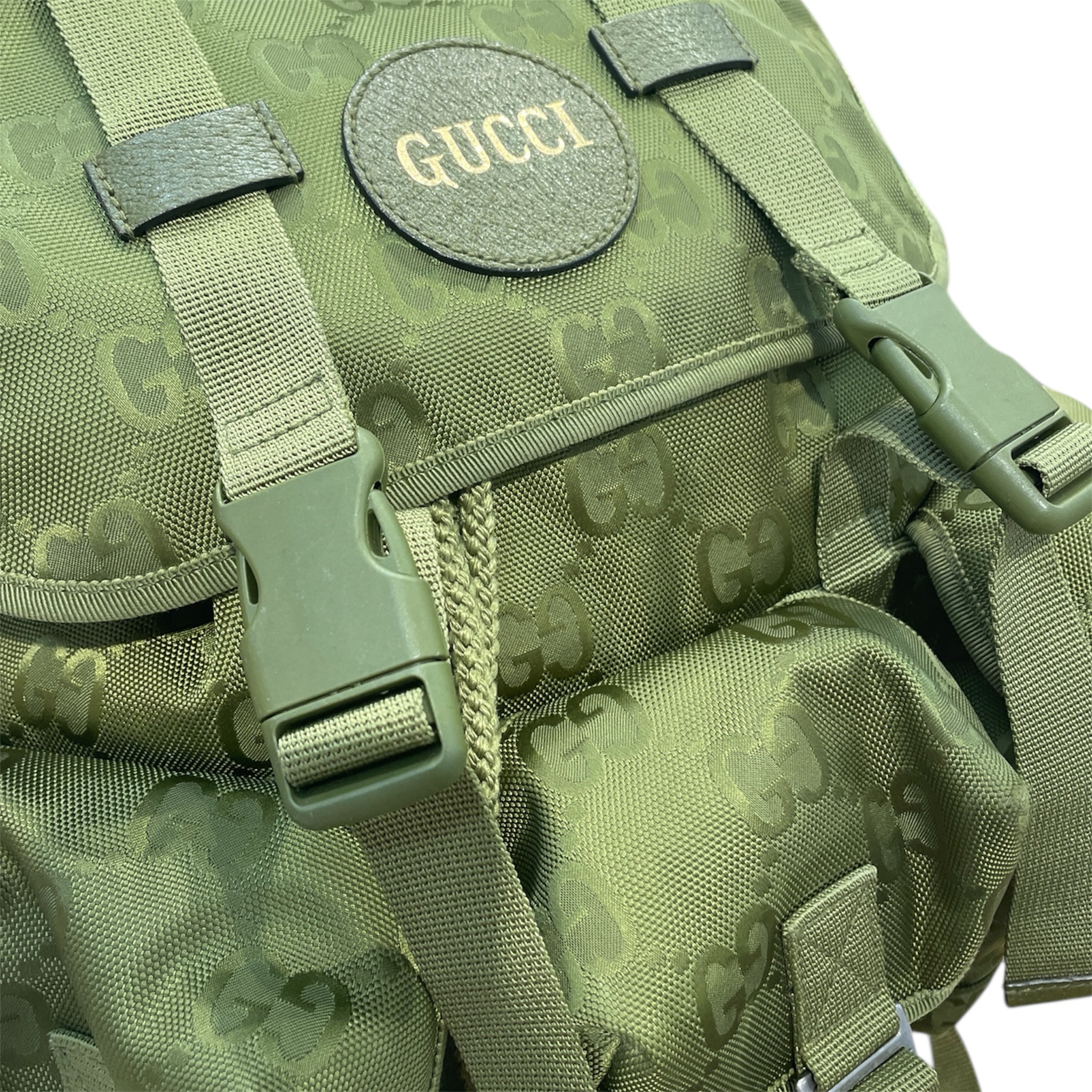 GUCCI/Backpack/Monogram/Polyester/GRN/three pocket travel bag view 3