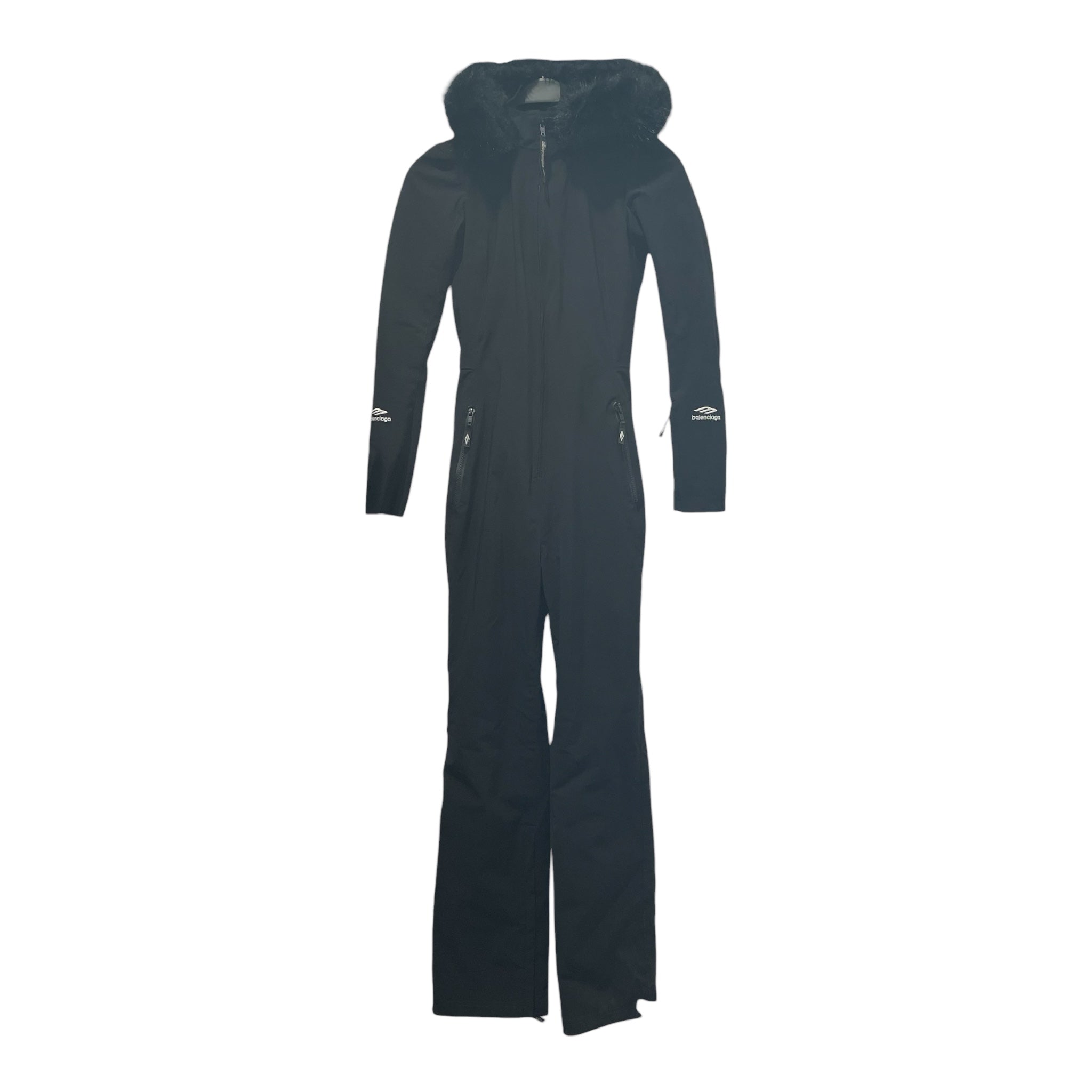 BALENCIAGA/Jumpsuits/34/Nylon/BLK/FUR HOOD SKIWEAR view 1