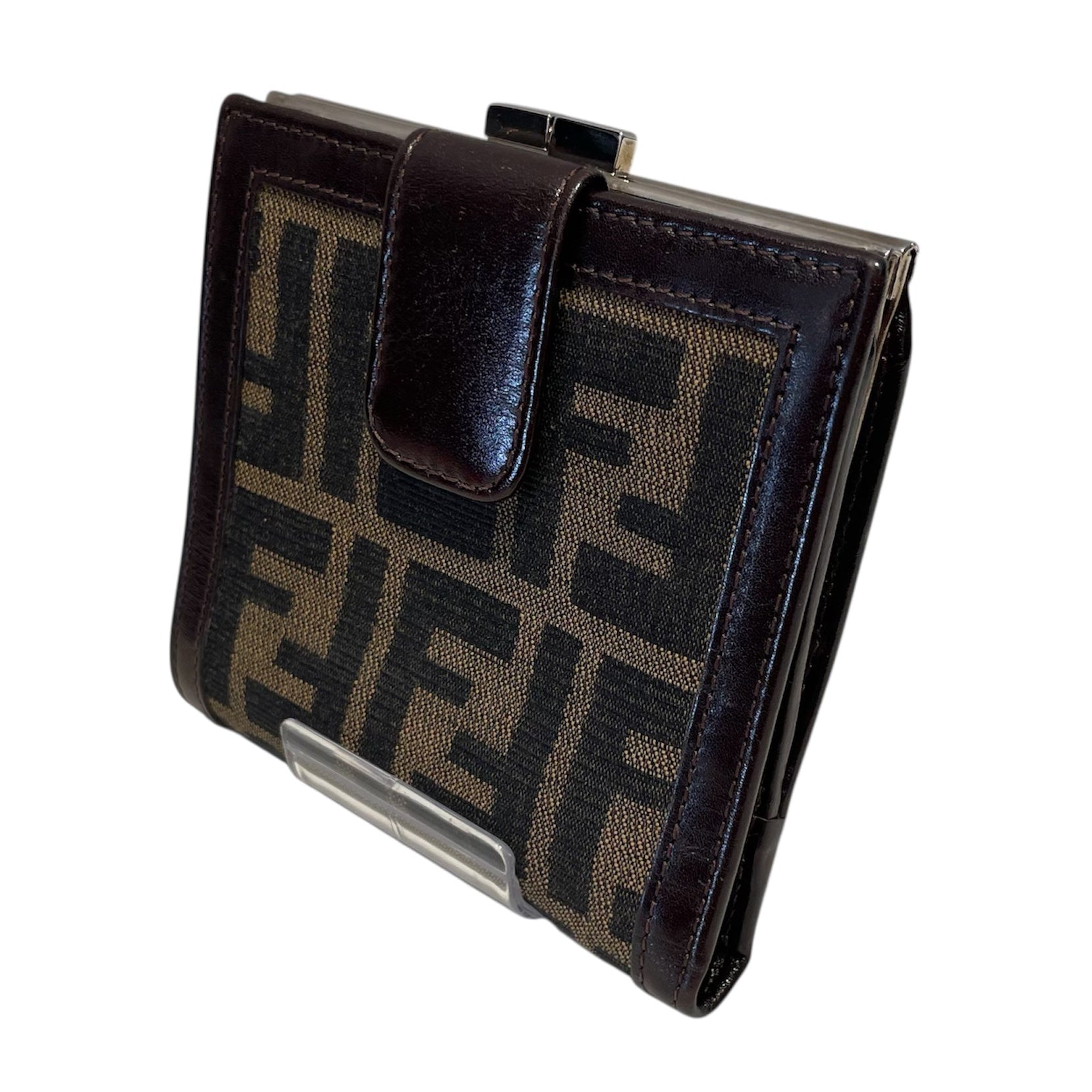 FENDI/Bifold Wallet/Monogram/Cotton/BRW/Fendi Zucca Canvas view 1