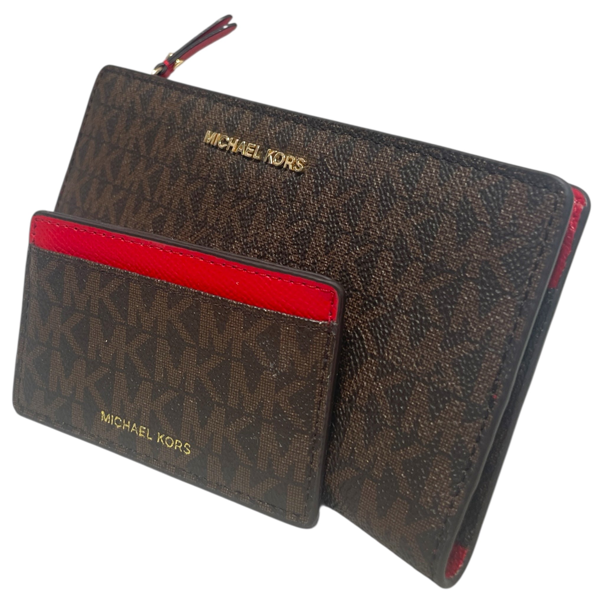MICHAEL KORS/Bifold Wallet/M/Monogram/Leather/BRW/ view 1