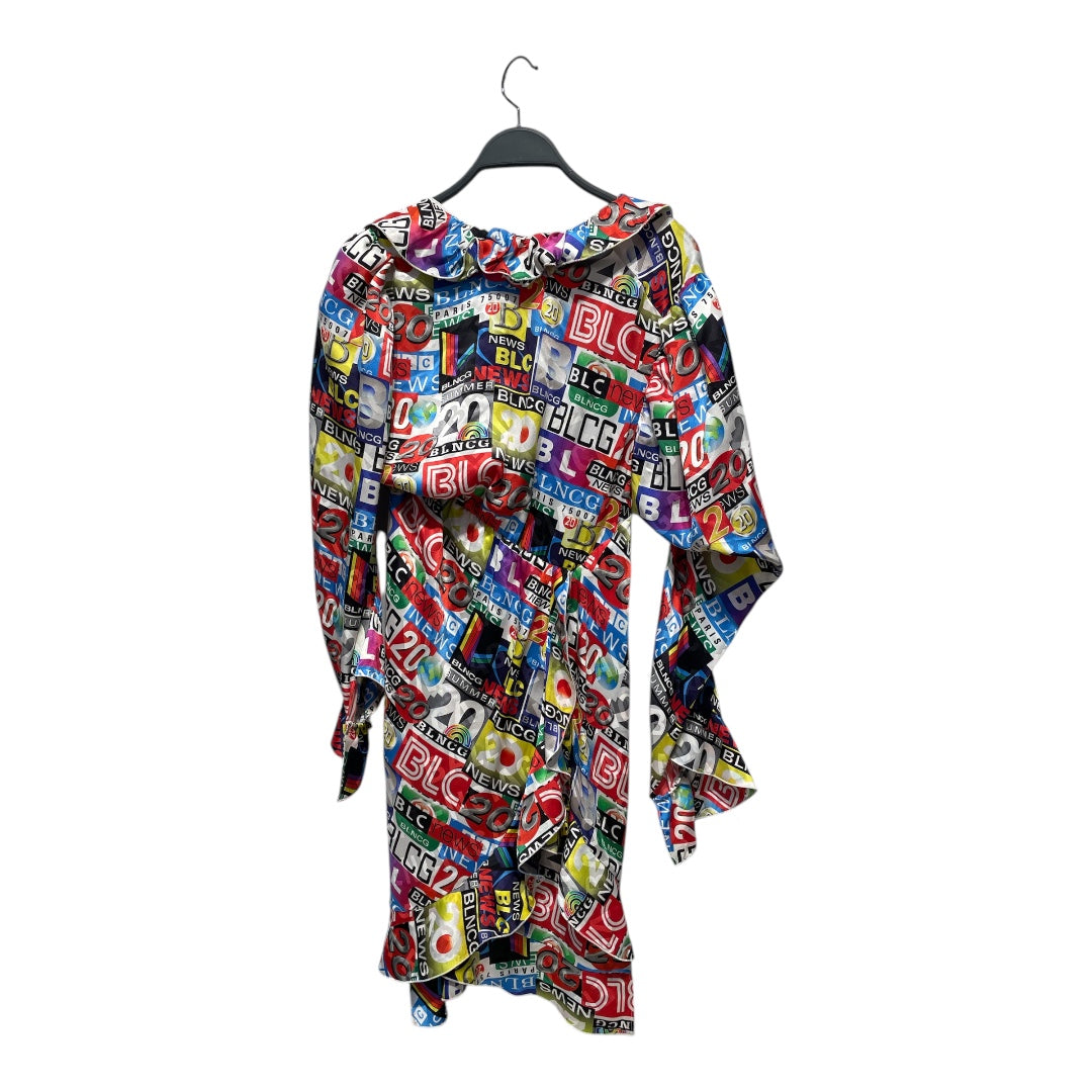BALENCIAGA/LS Dress/36/All Over Print/Polyester/MLT/NEWS CHANNEL LOGO DRESS view 2