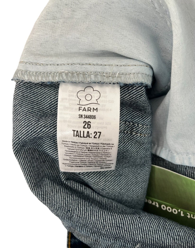 FARM Rio/Wide Leg Pants/26/Cotton/IDG/FLORAL BARRELL JEANS view 5