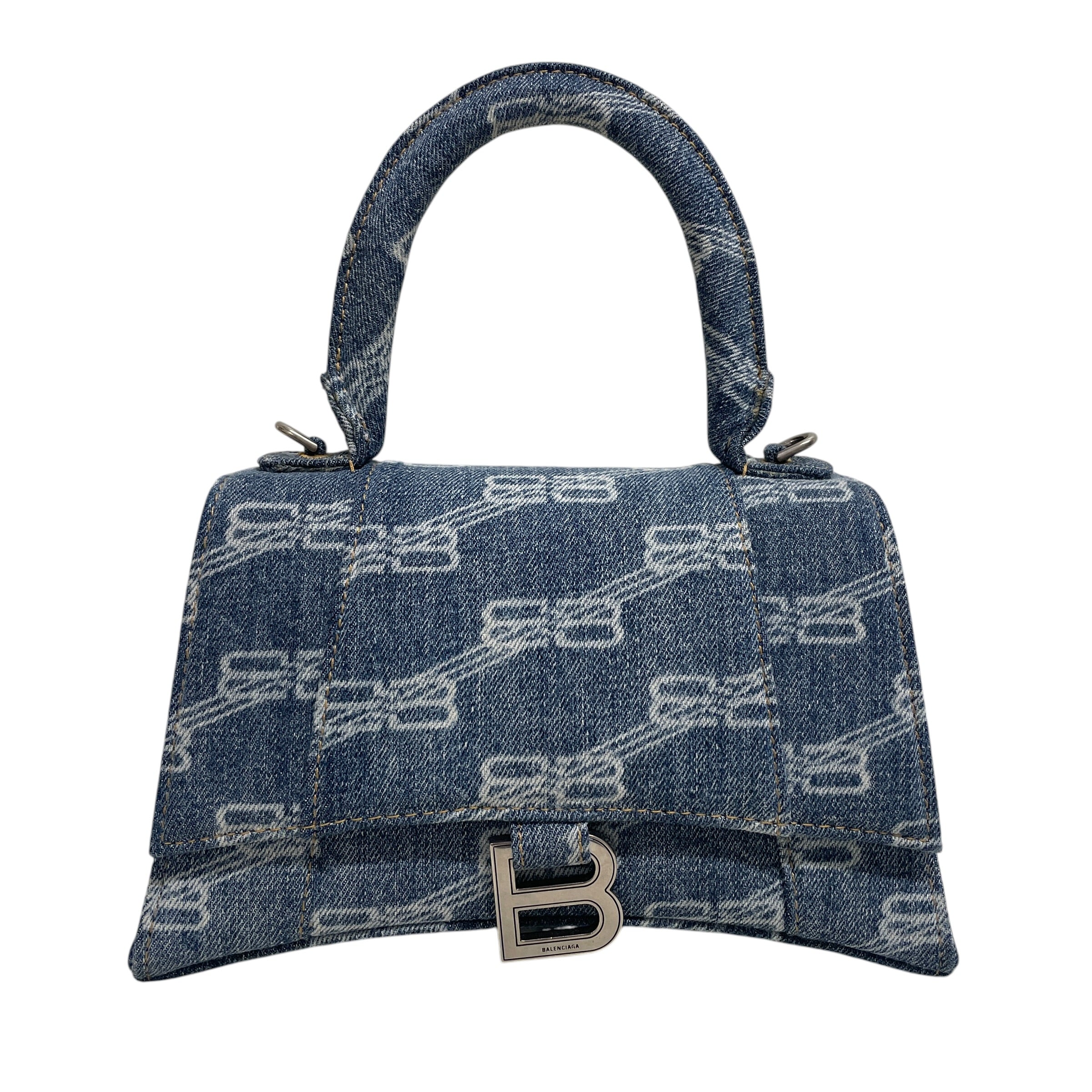 BALENCIAGA/Cross Body Bag/All Over Print/Cotton/IDG/DENIM W/ BB LOGOS view 1