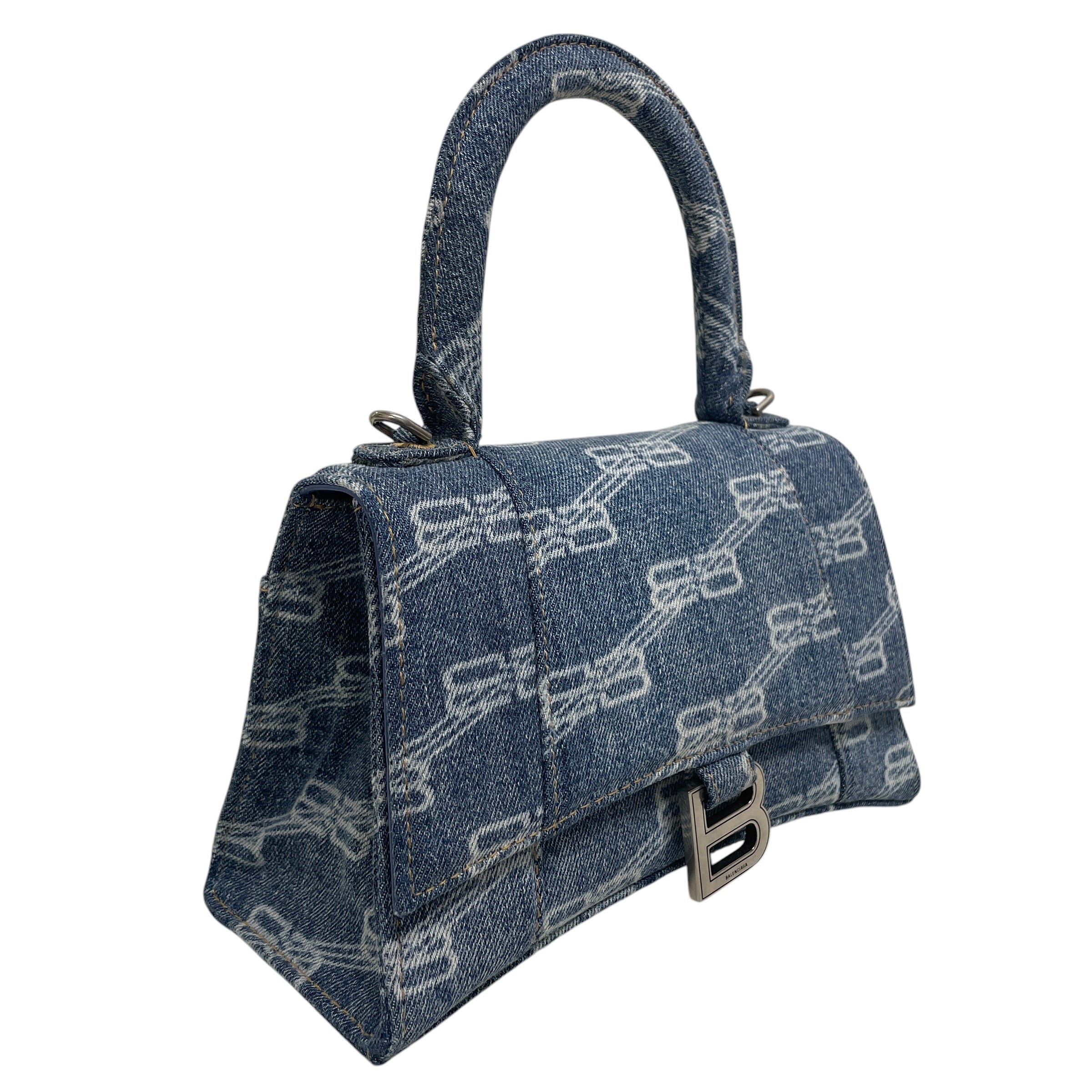BALENCIAGA/Cross Body Bag/All Over Print/Cotton/IDG/DENIM W/ BB LOGOS view 5