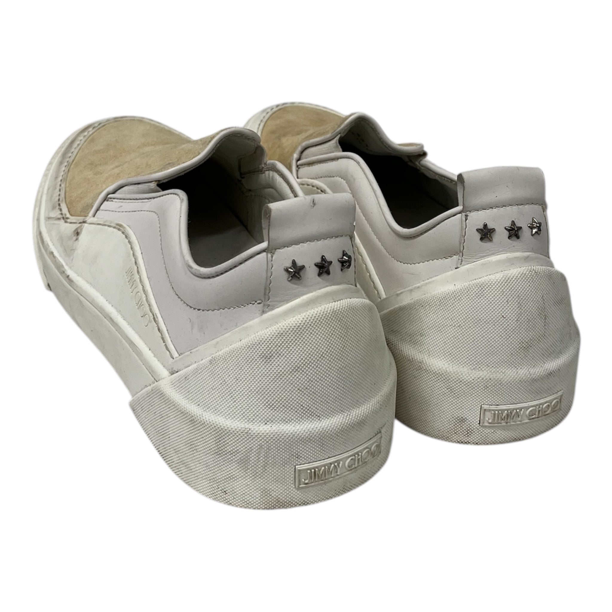 JIMMY CHOO/Low-Sneakers/EU 43.5/Leather/CRM/3 stars on ankle view 2