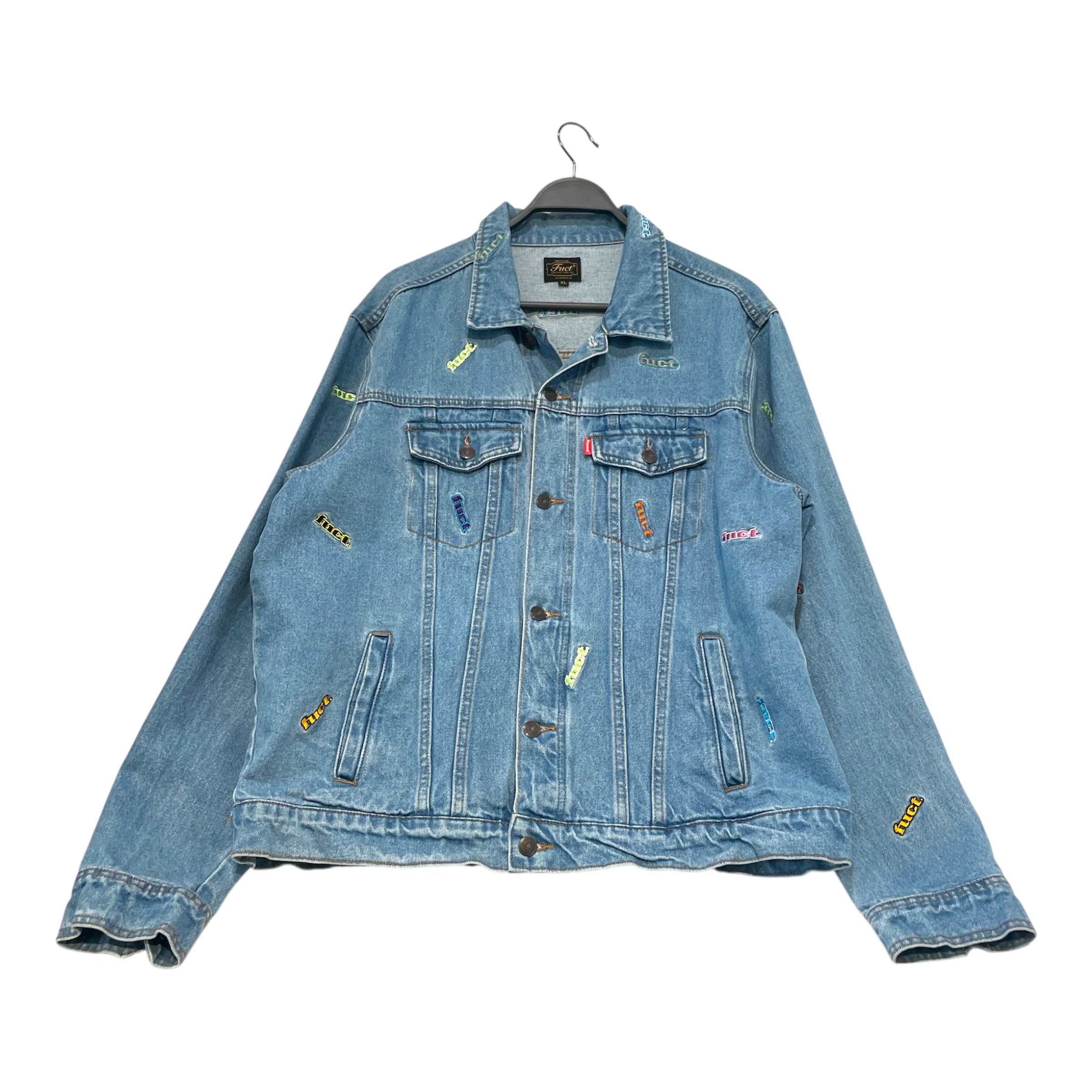 FUCT/Denim Jkt/XL/Denim/BLU/All Over Print/ view 1