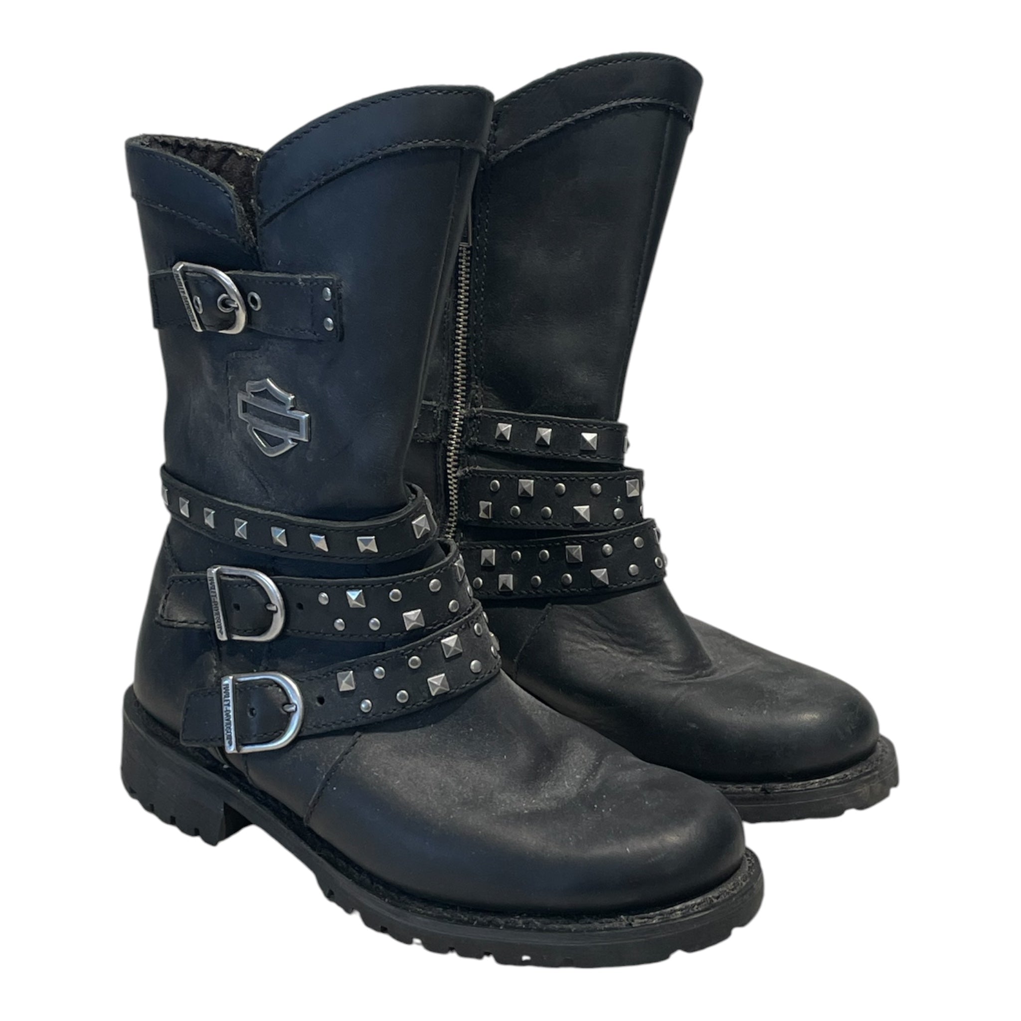 HARLEY DAVIDSON/Biker Boots/US 9.5/Leather/BLK/Adrian Black view 1