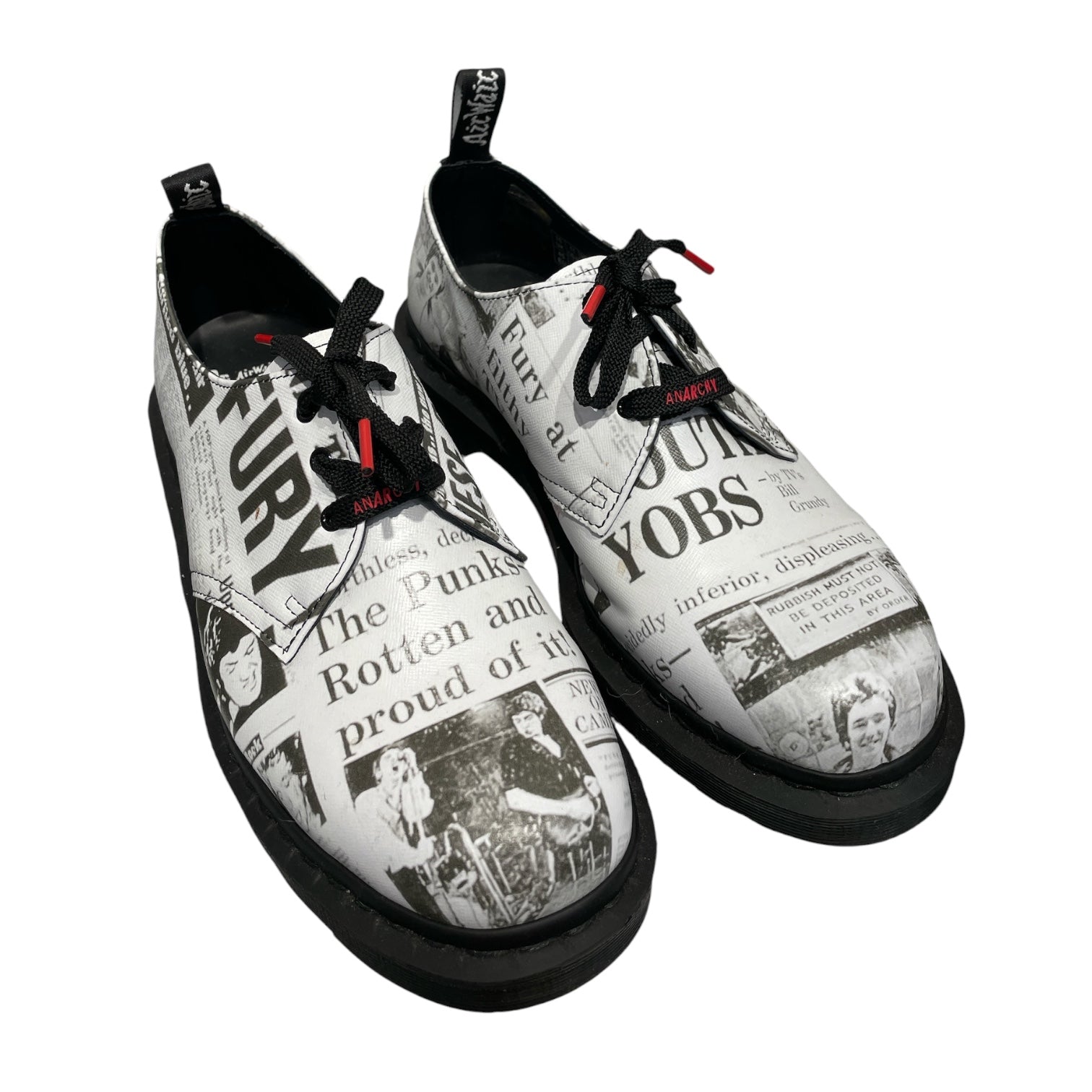 Dr.Martens/Boots/US 11/All Over Print/Leather/WHT/SEX PISTOLS DERBY view 1