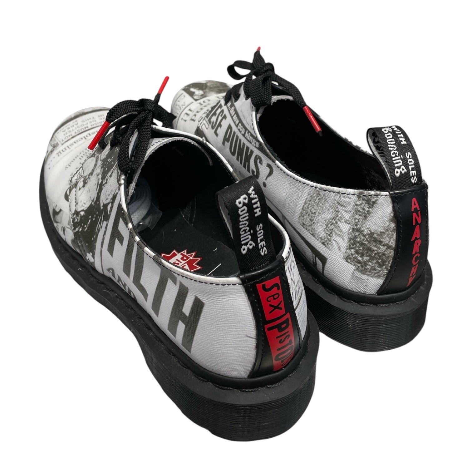Dr.Martens/Boots/US 11/All Over Print/Leather/WHT/SEX PISTOLS DERBY view 2