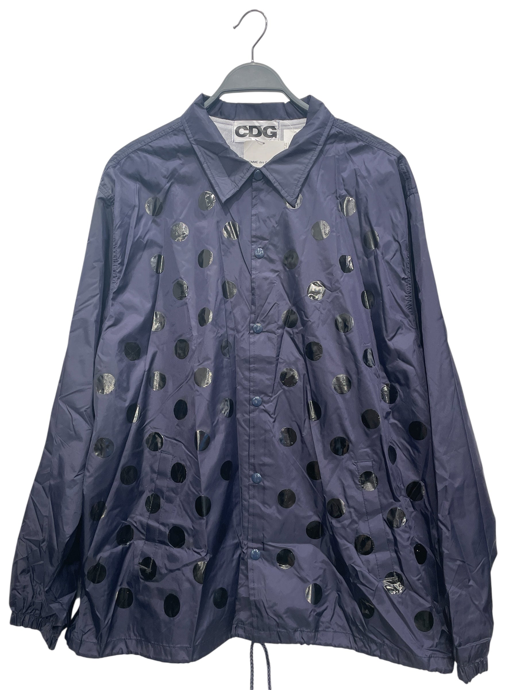 CDG/Windbreaker/XL/Nylon/NVY/Polka Dot/POLKA DOT DRAWSTRING WINDBREAK view 1