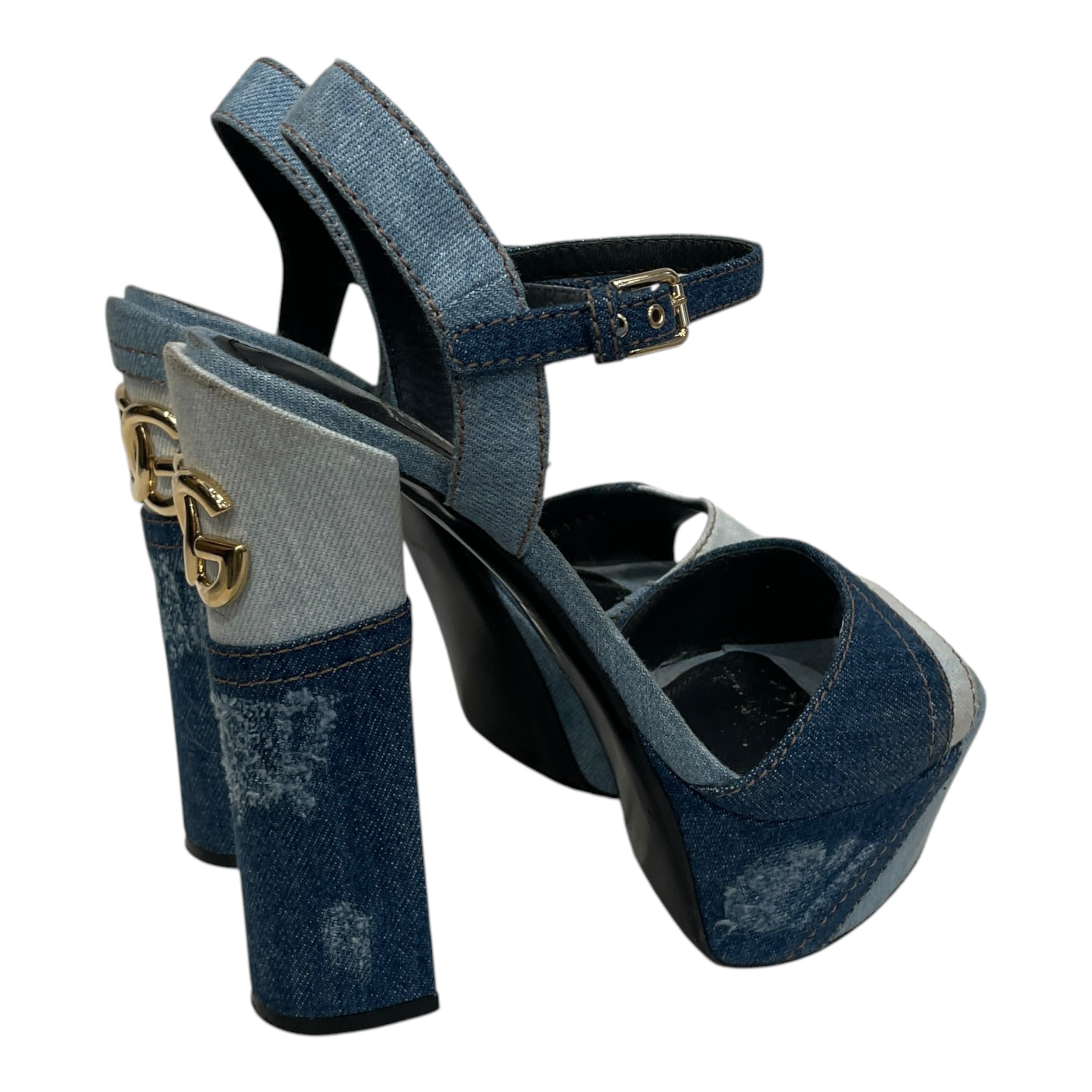 DOLCE&GABBANA/Heels/EU 39.5/Denim/BLU/KEIRA DENIM PATCHWORK view 2