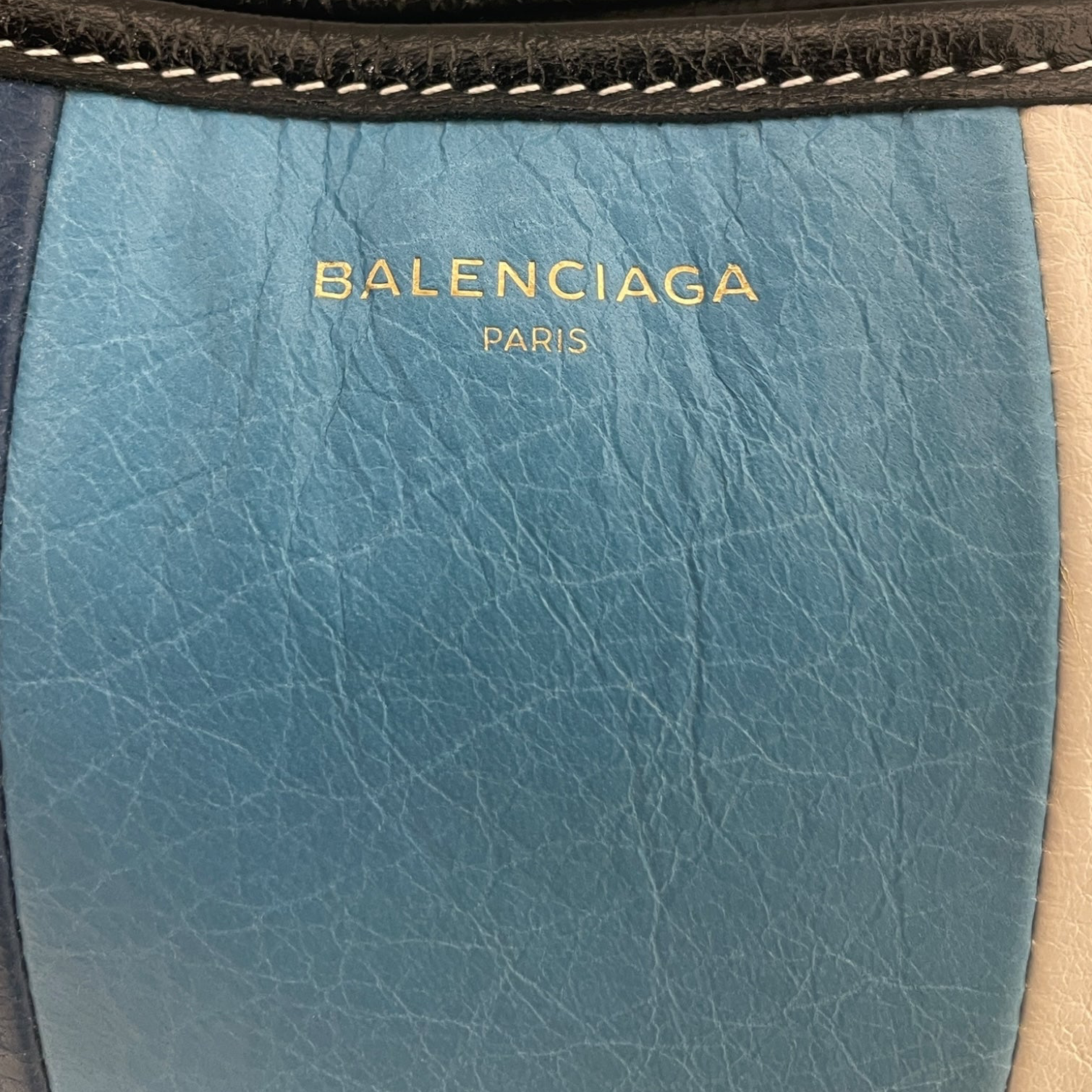 BALENCIAGA/Clutch Bag/Stripe/Leather/MLT/blue/grey/white view 3