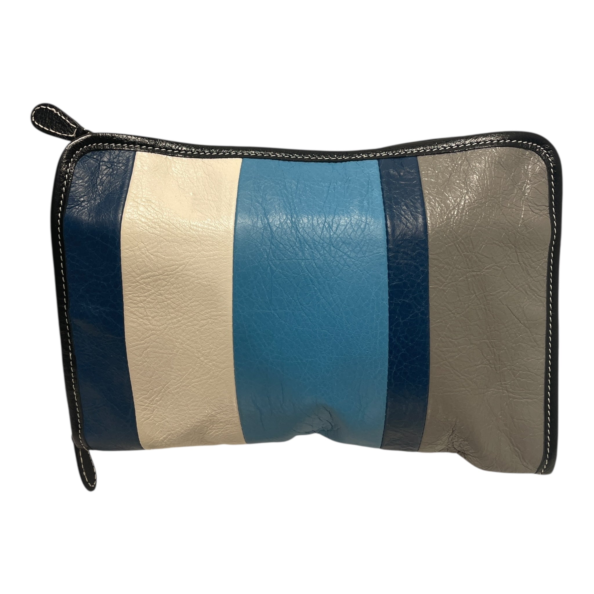 BALENCIAGA/Clutch Bag/Stripe/Leather/MLT/blue/grey/white view 2