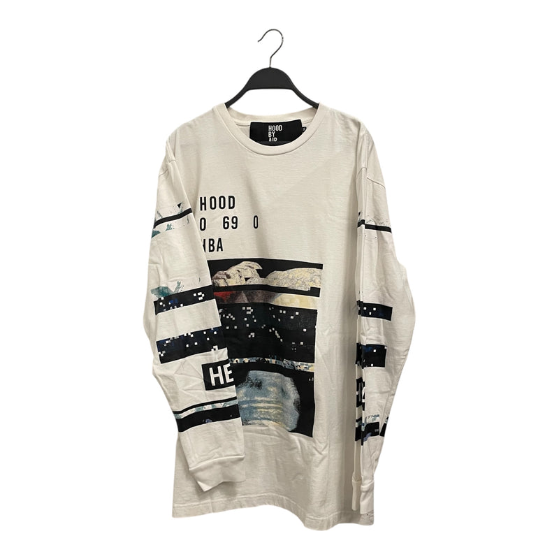 HOOD BY AIR./LS T-Shirt/XXL/Cotton/WHT/HOOD 0  69  0 HBA WRITING