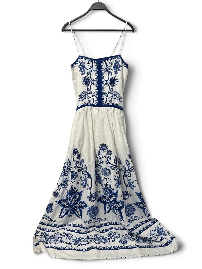 FARM Rio/Dress/S/Floral Pattern/Linen/WHT/SHELL GARDEN DRESS view 1