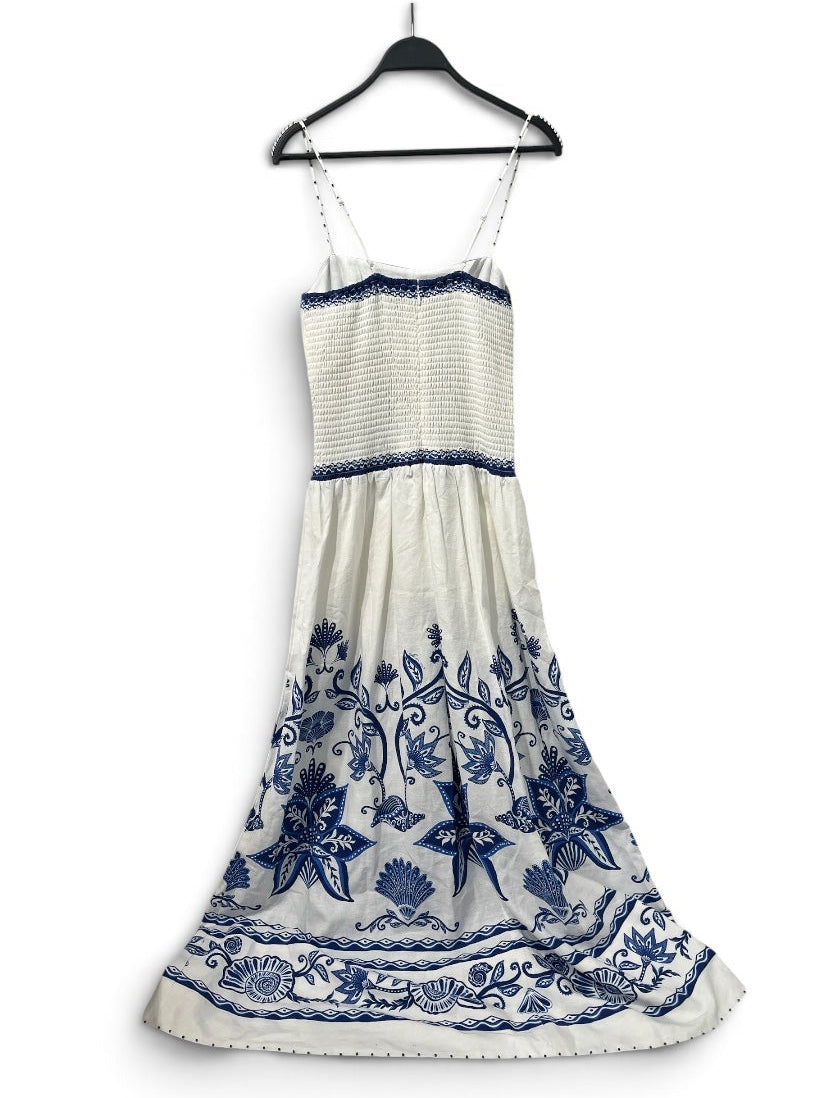 FARM Rio/Dress/S/Floral Pattern/Linen/WHT/SHELL GARDEN DRESS view 2