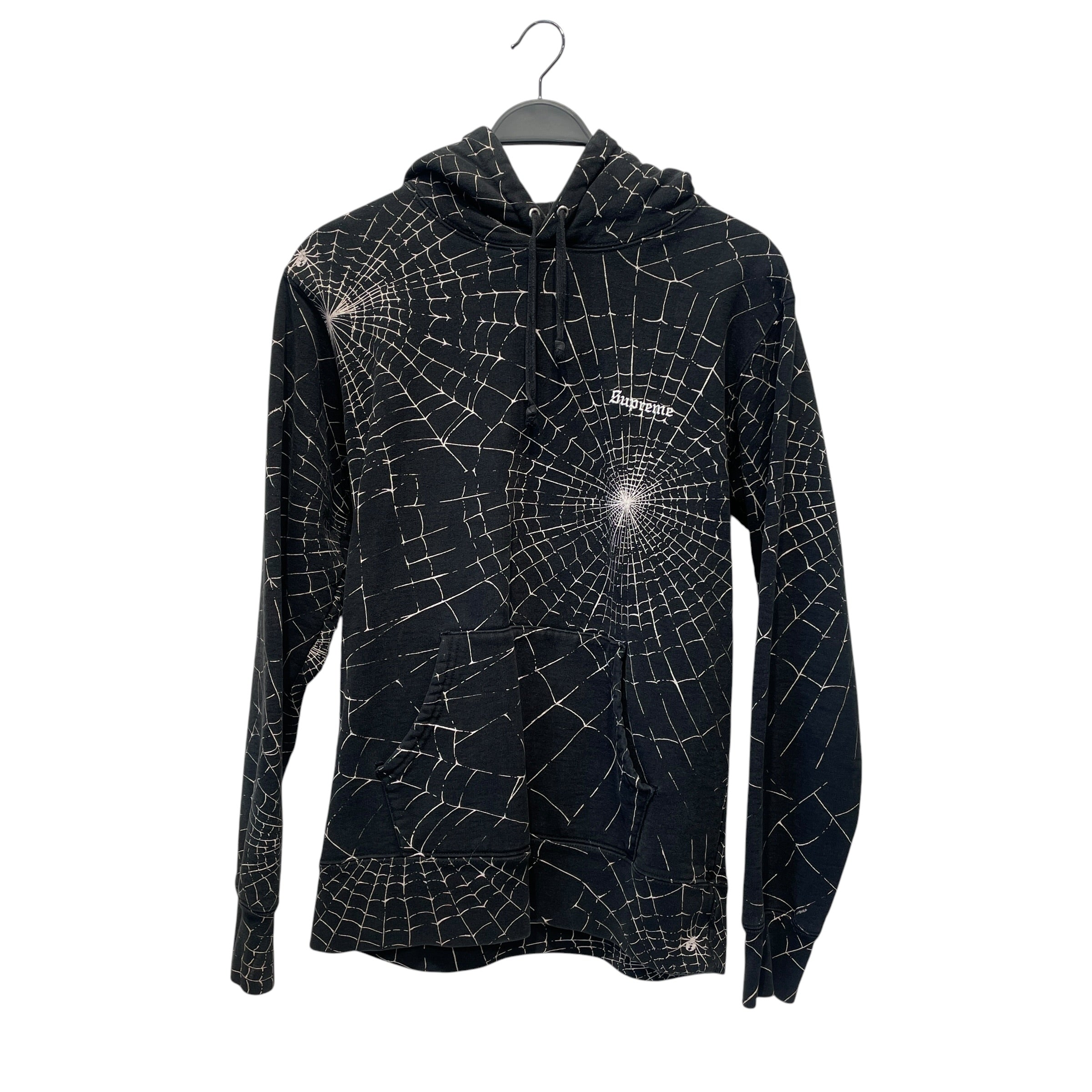 Supreme/Hoodie/M/All Over Print/Cotton/BLK/white spiderweb view 1