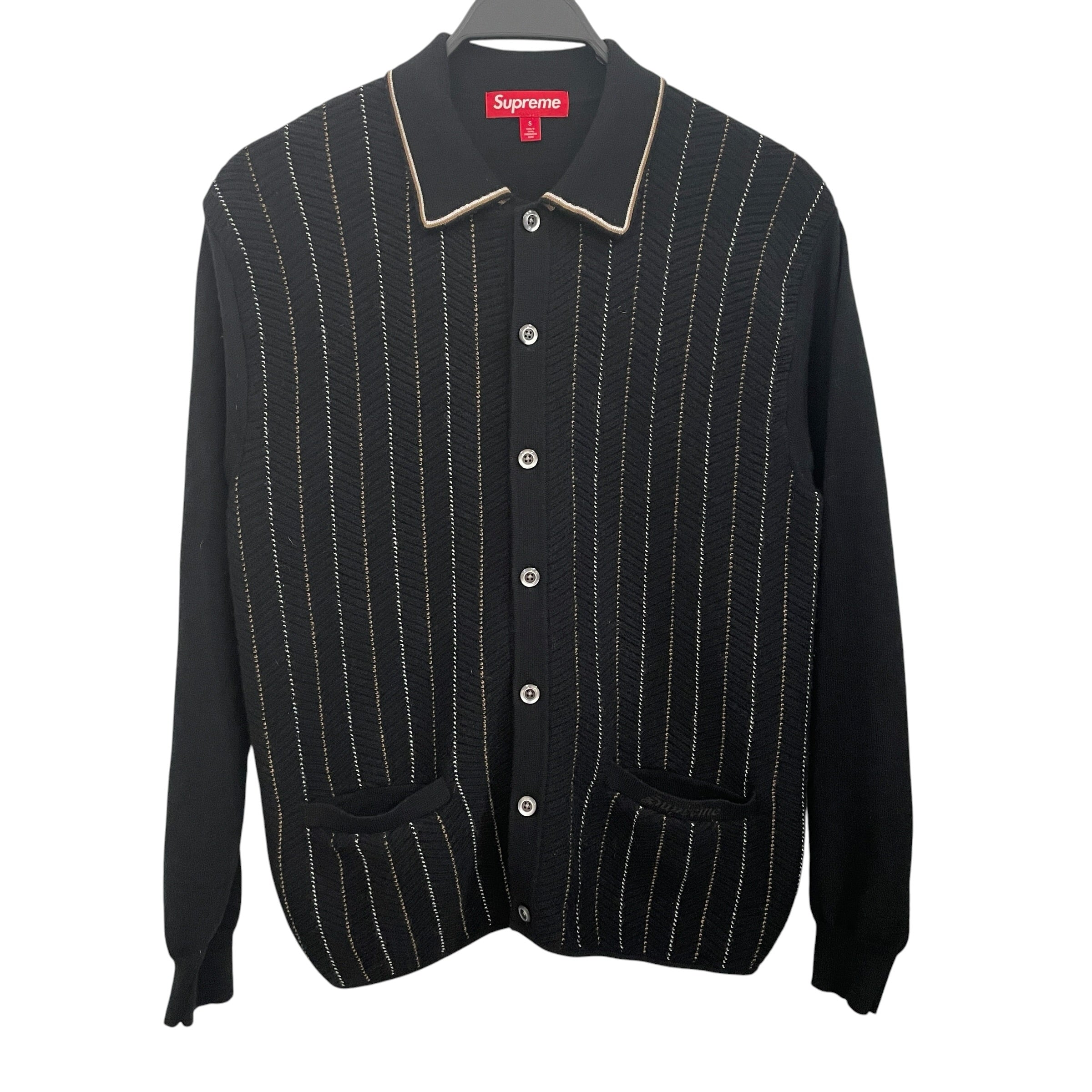 Supreme/Cardigan/S/Stripe/Stripped Herringbone Cardigan view 1
